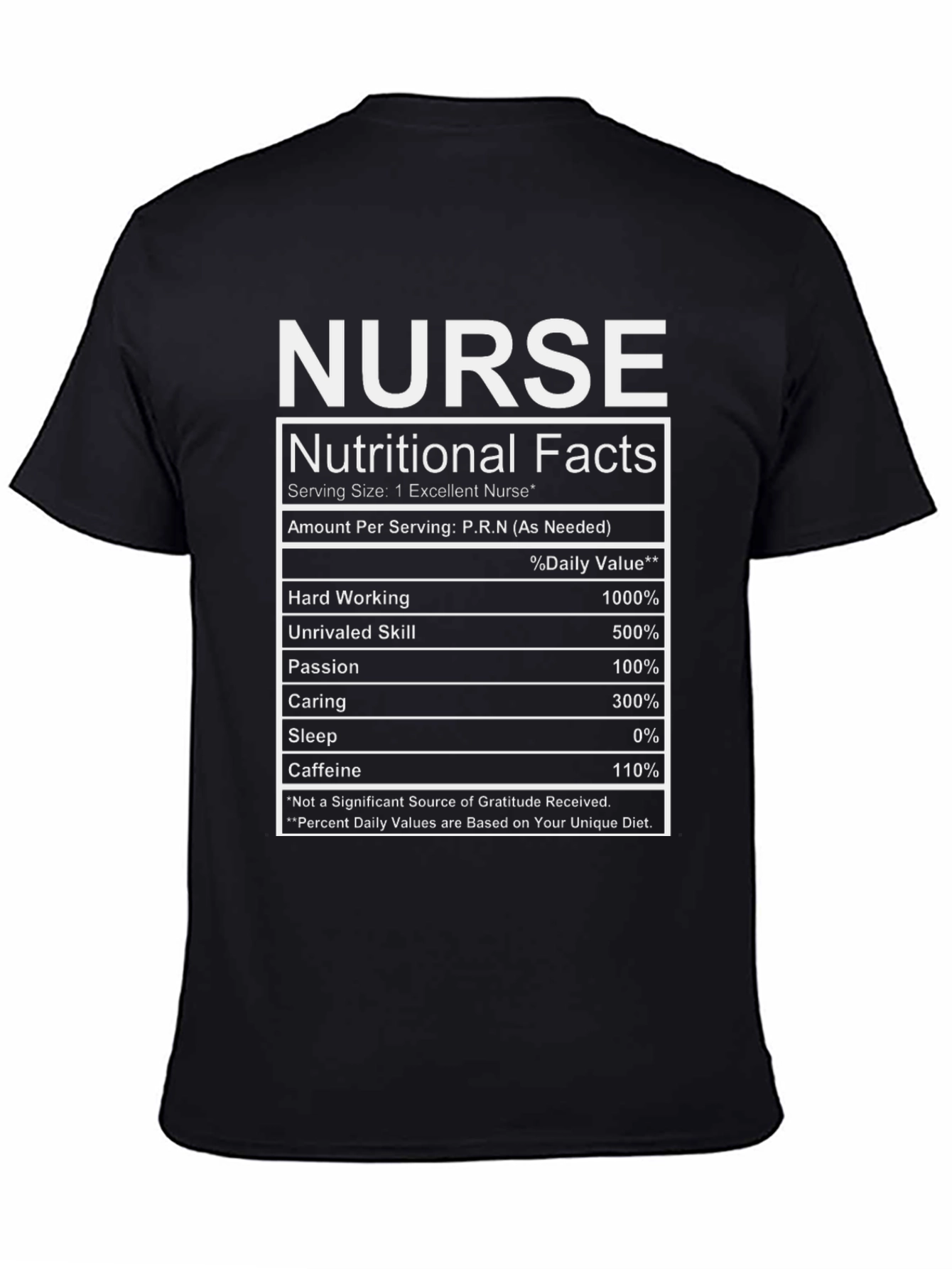 Nurse Nutritional Facts T-Shirt