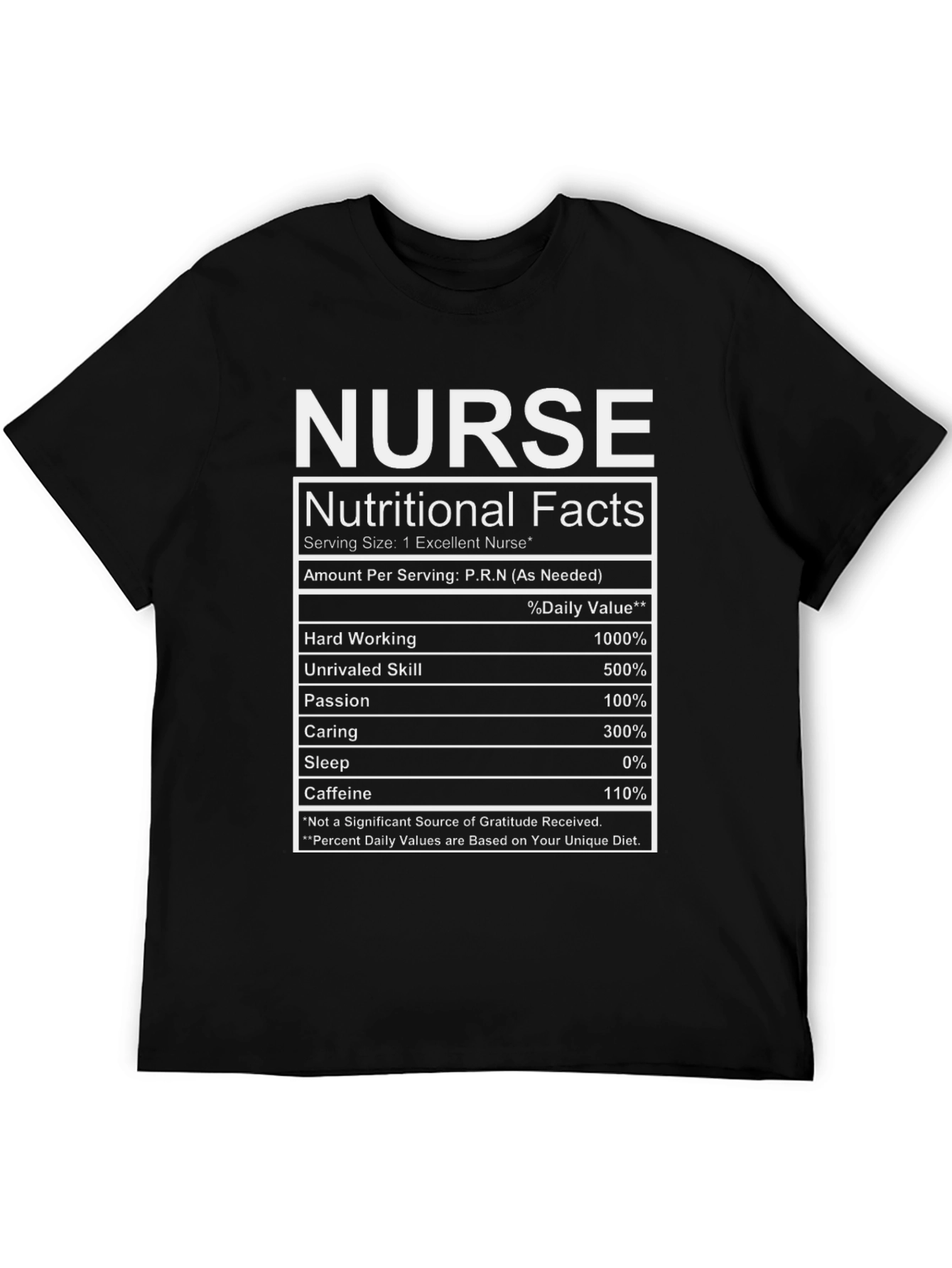 Nurse Nutritional Facts T-Shirt