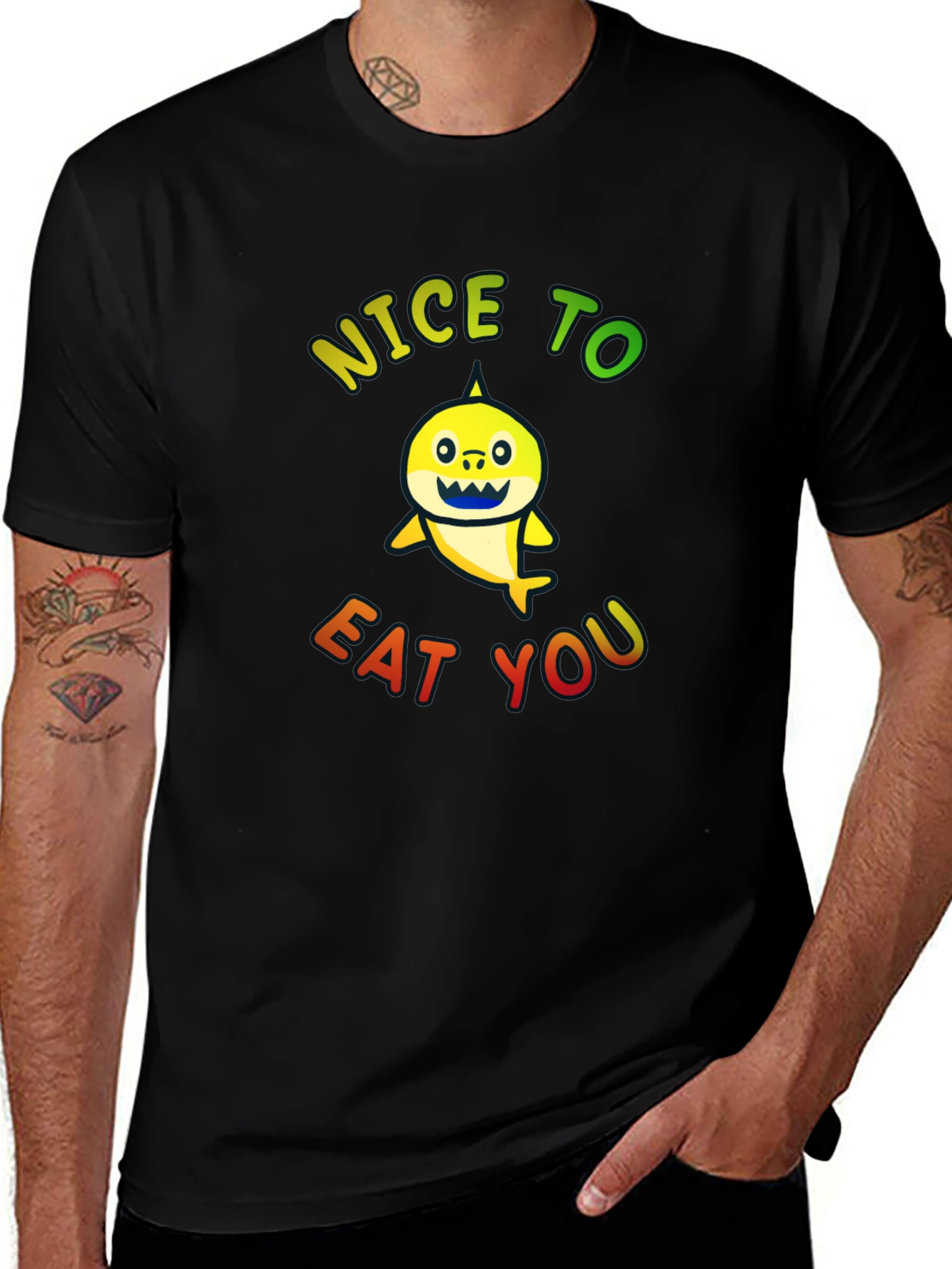 Nice To Eat You Baby Shark Graphic Tee