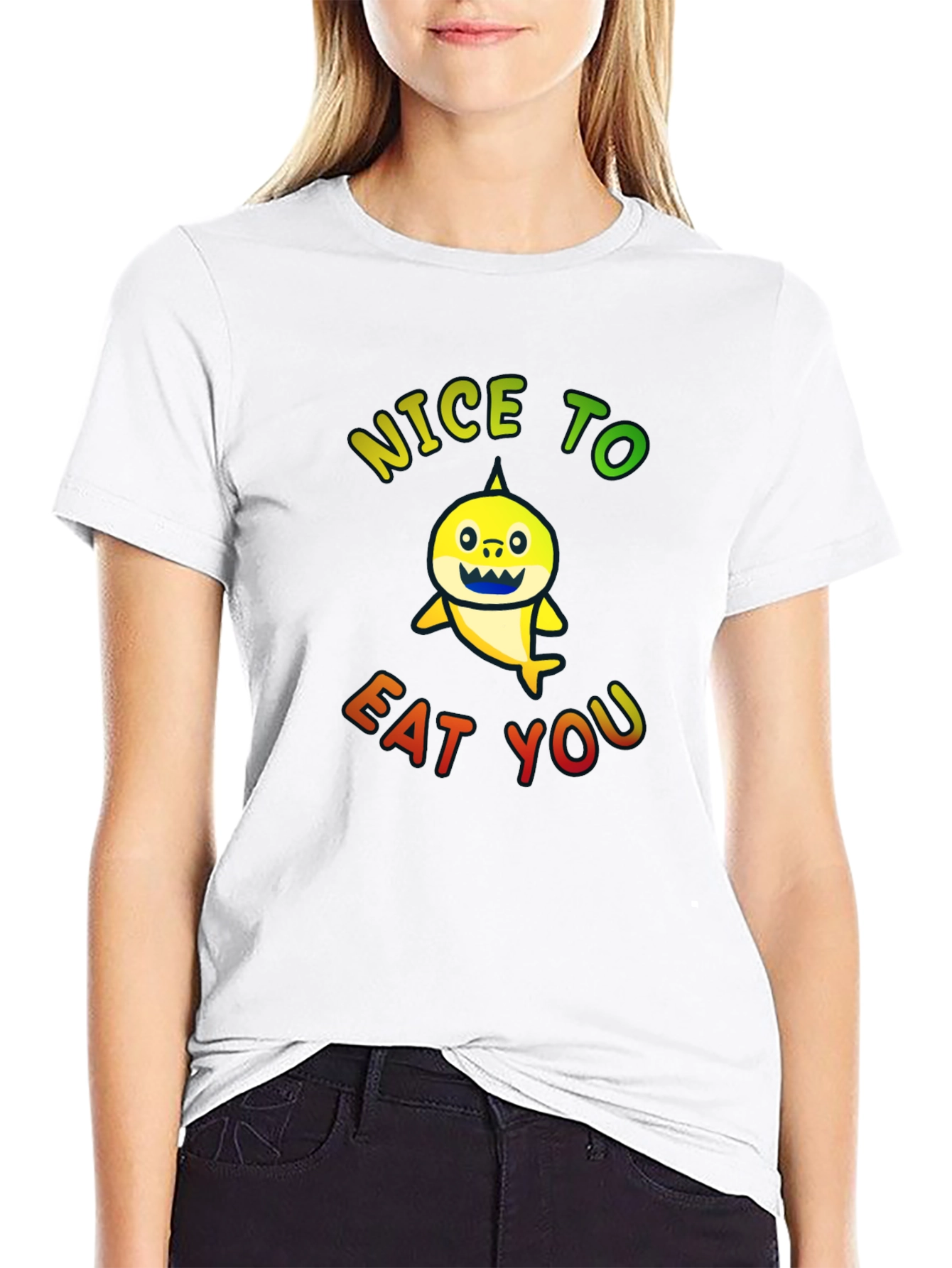 Nice To Eat You Baby Shark Graphic Tee