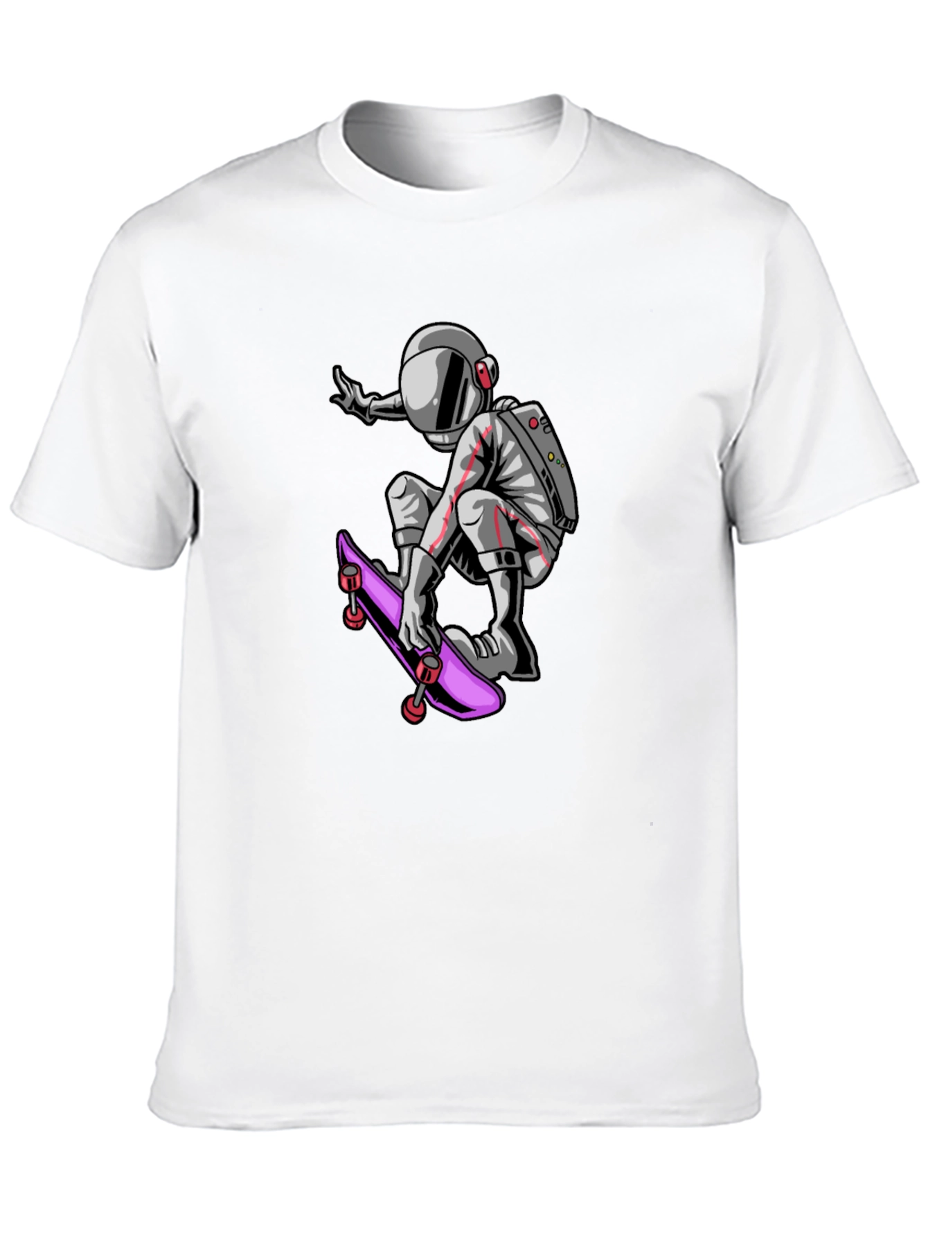 Skateboarding Astronaut Graphic Tee - Black