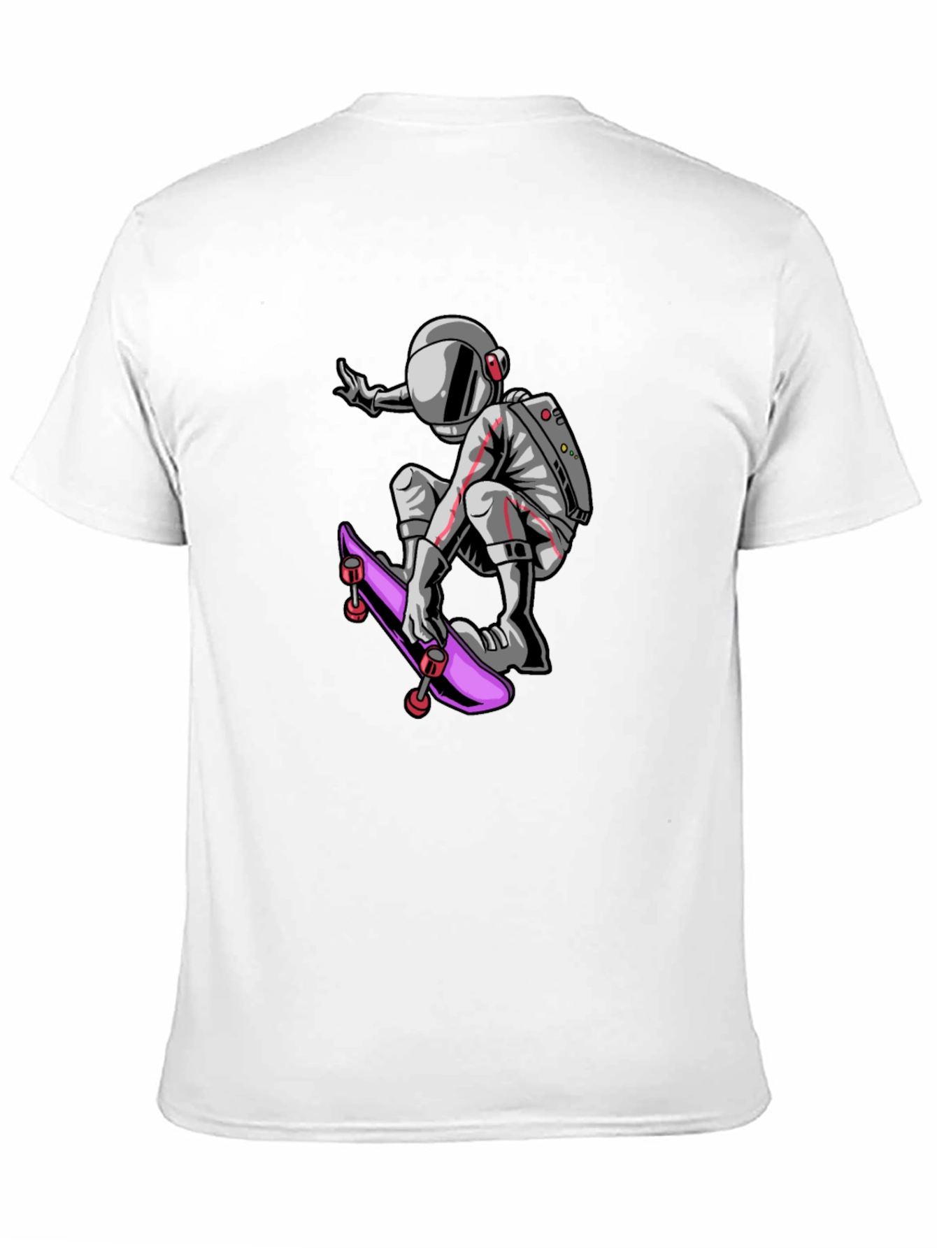 Skateboarding Astronaut Graphic Tee - Black