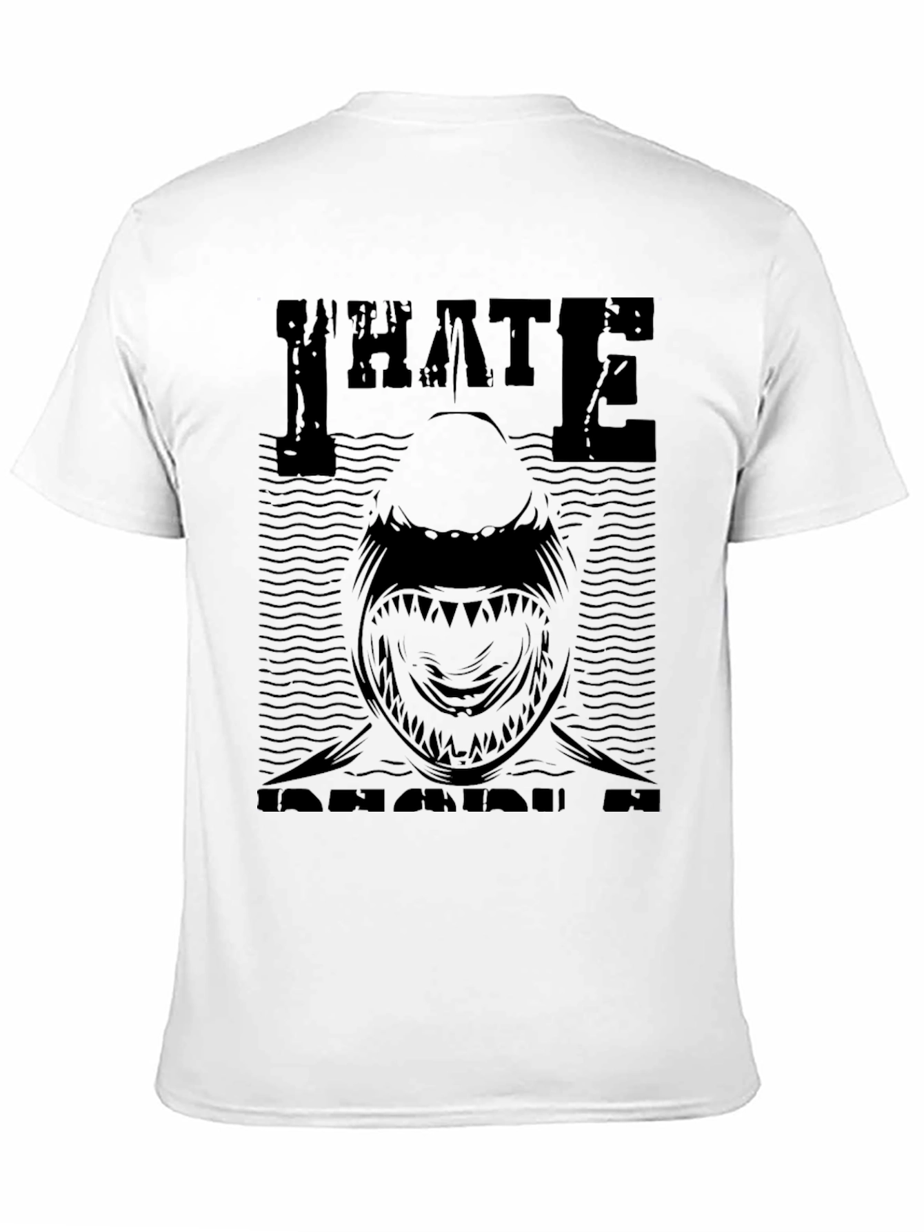I Hate Sharks Graphic Print Mens T-Shirt