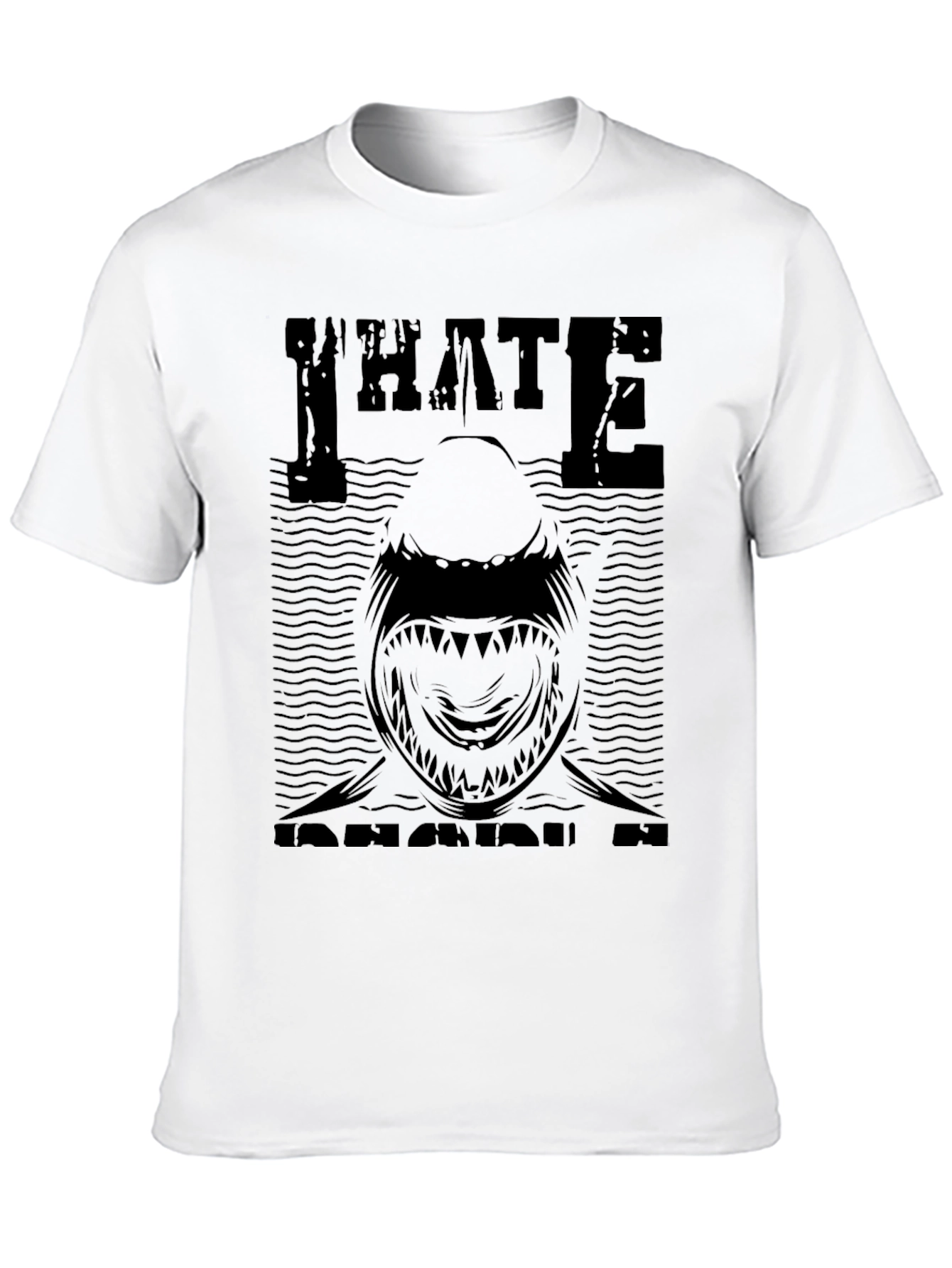 I Hate Sharks Graphic Print Mens T-Shirt