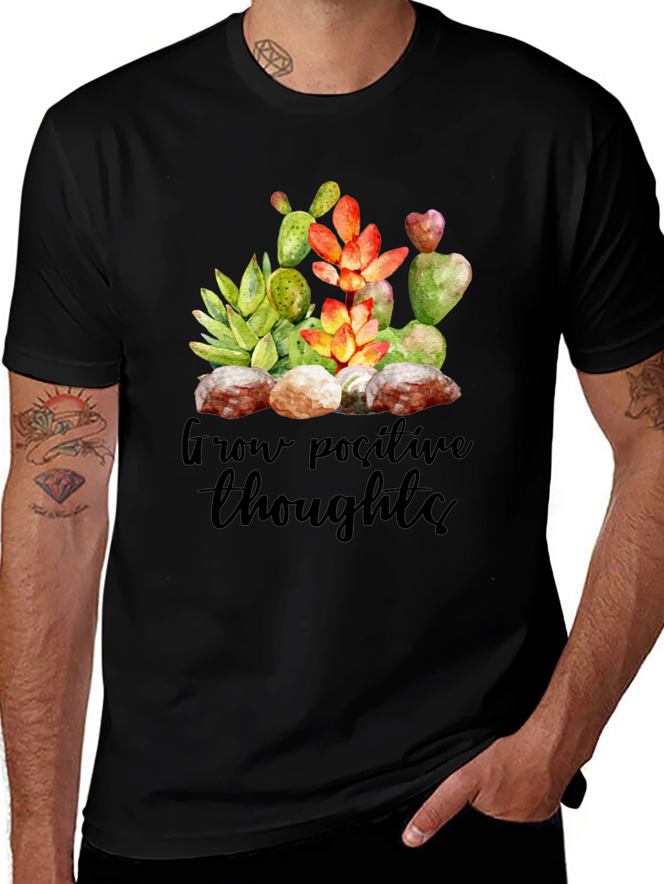 Grow Positive Thoughts T-Shirt - Unisex Soft Cotton Tee