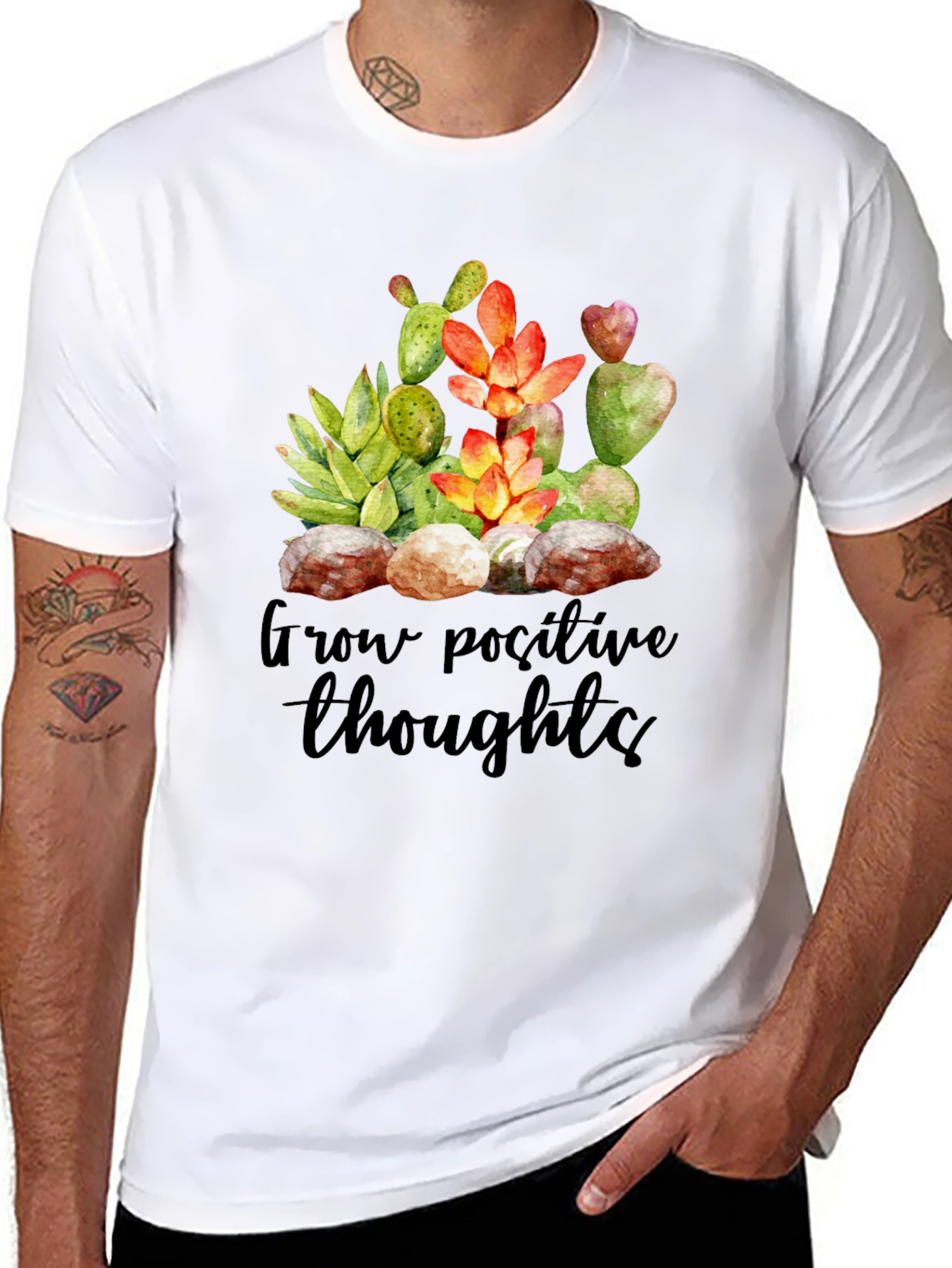 Grow Positive Thoughts T-Shirt - Unisex Soft Cotton Tee