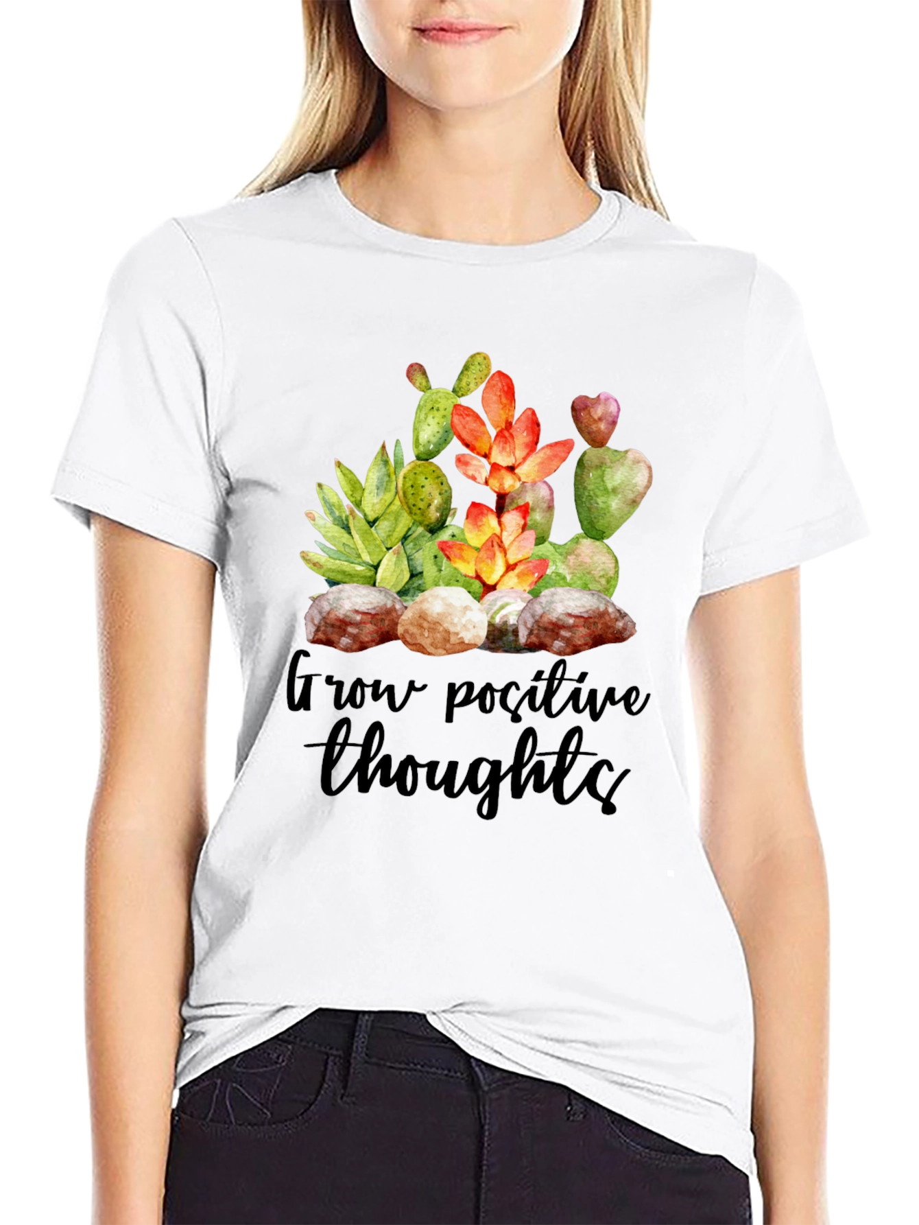 Grow Positive Thoughts T-Shirt - Unisex Soft Cotton Tee