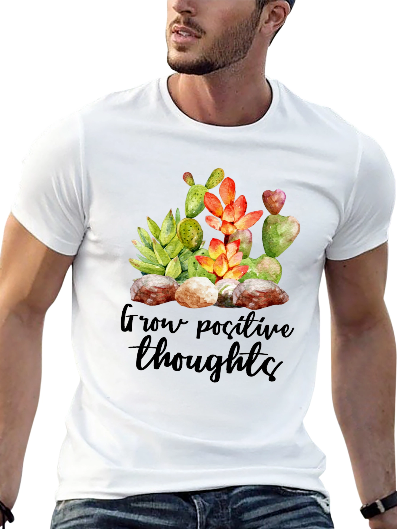 Grow Positive Thoughts T-Shirt - Unisex Soft Cotton Tee
