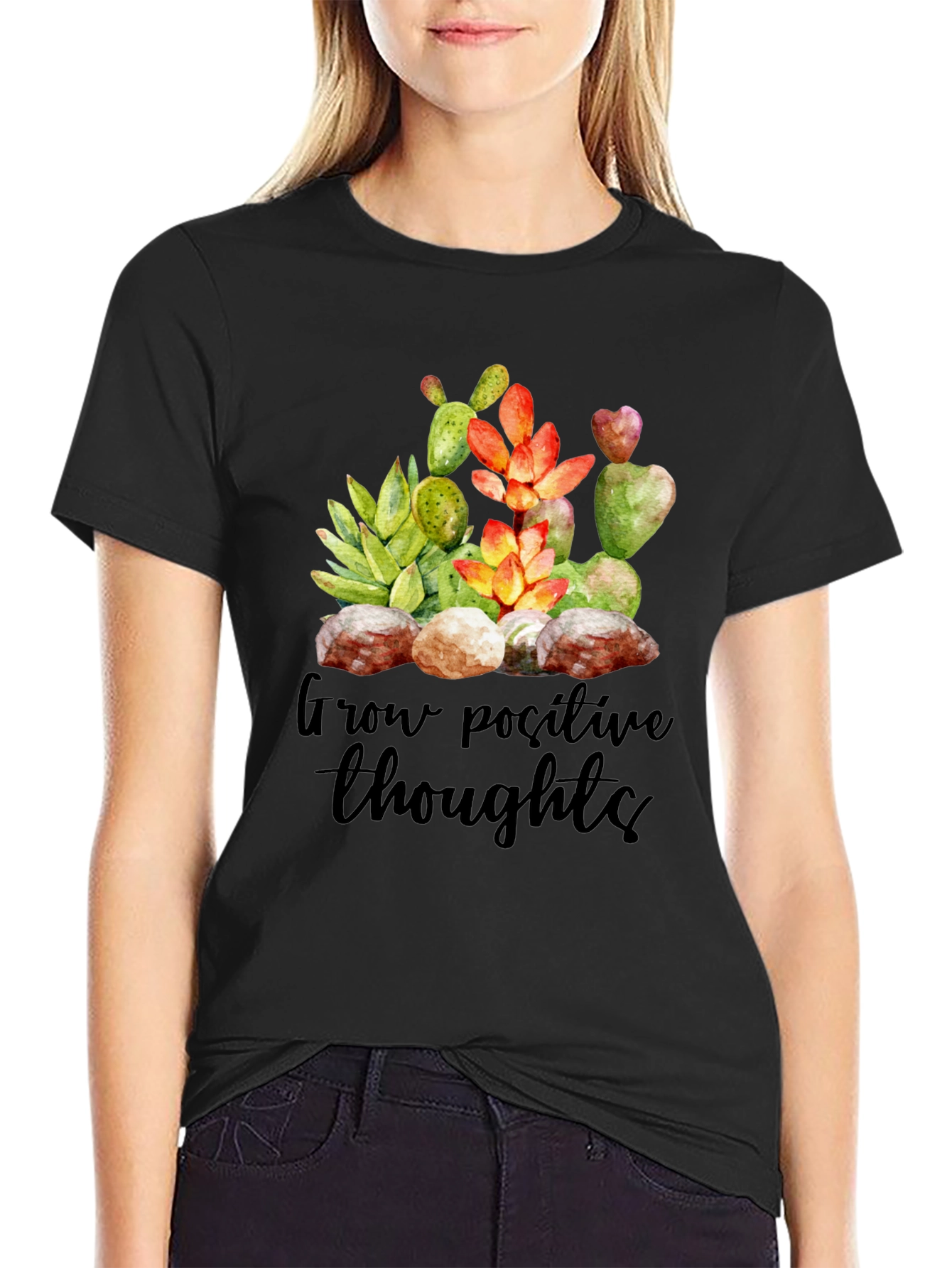 Grow Positive Thoughts T-Shirt - Unisex Soft Cotton Tee
