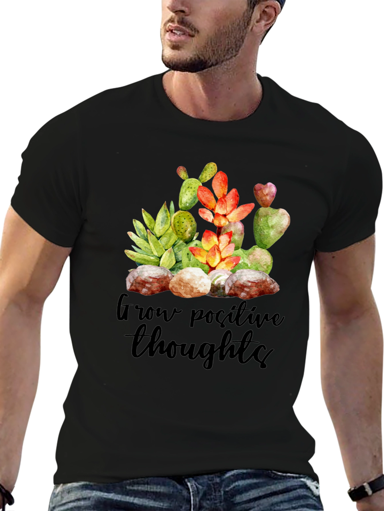 Grow Positive Thoughts T-Shirt - Unisex Soft Cotton Tee