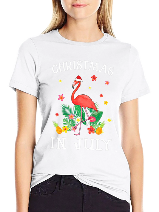 Christmas in July Flamingo T-Shirt