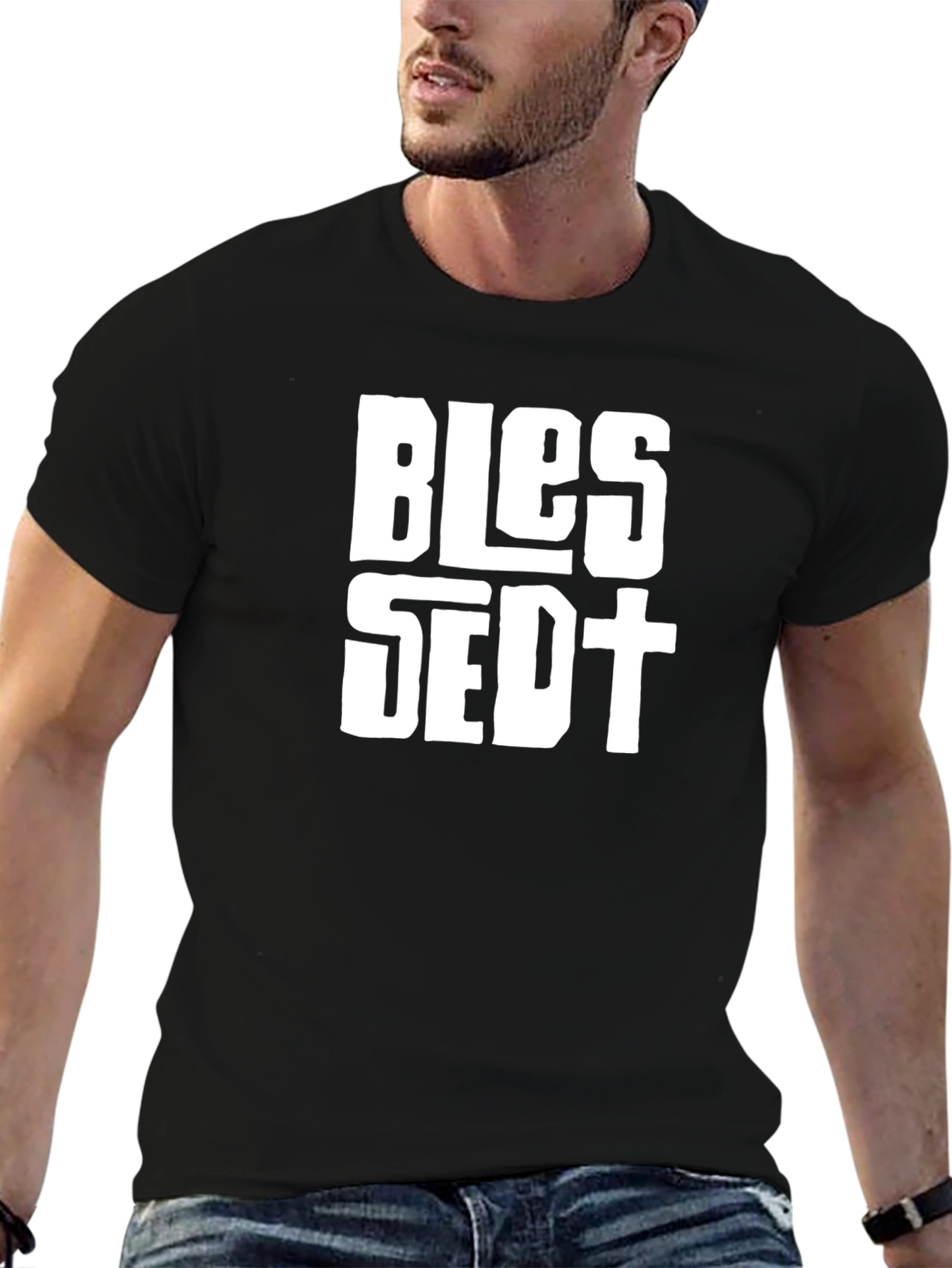 Blessed Graphic T-Shirt - Black Cotton Tee