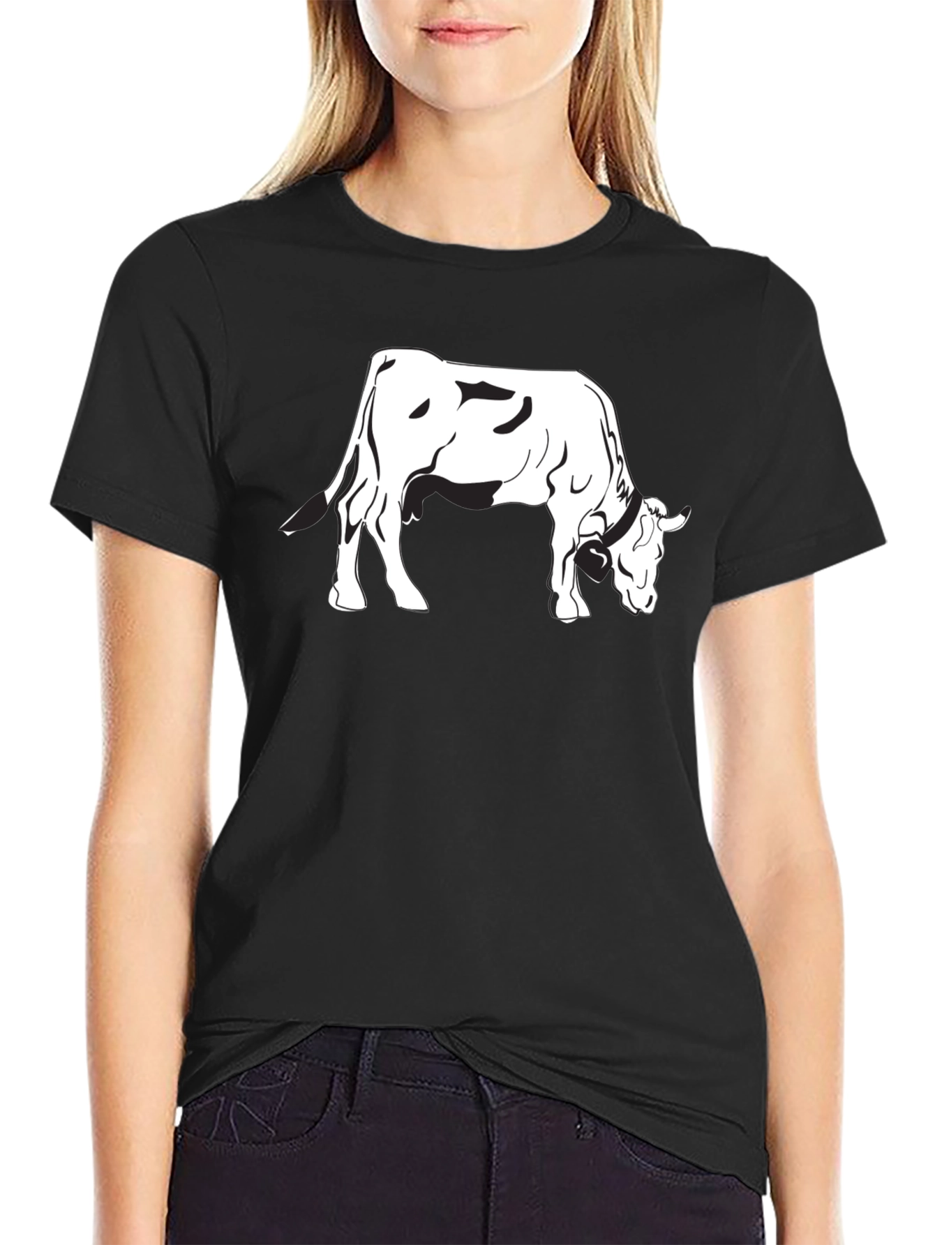 Cow Graphic Black T-Shirt