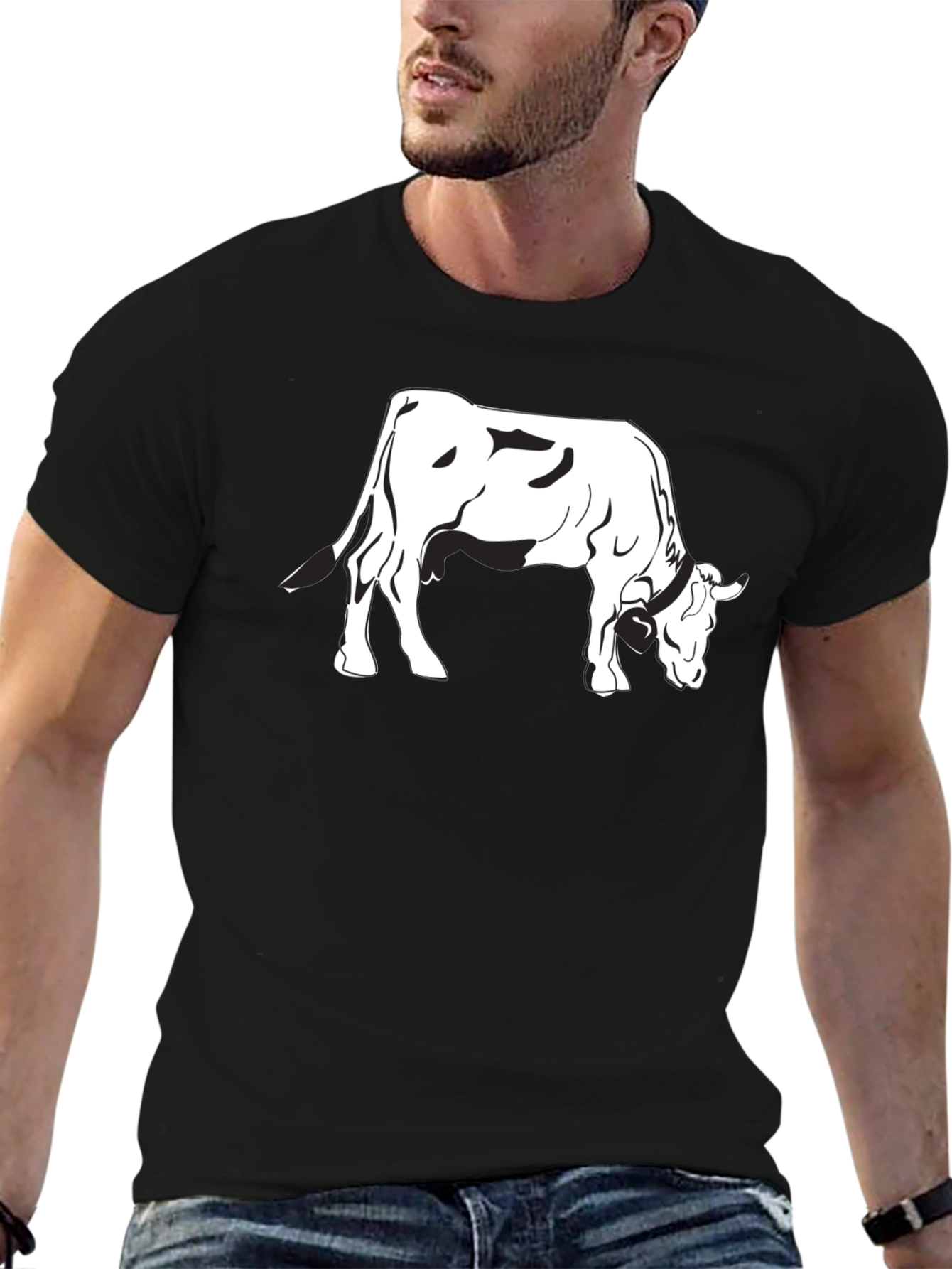 Cow Graphic Black T-Shirt