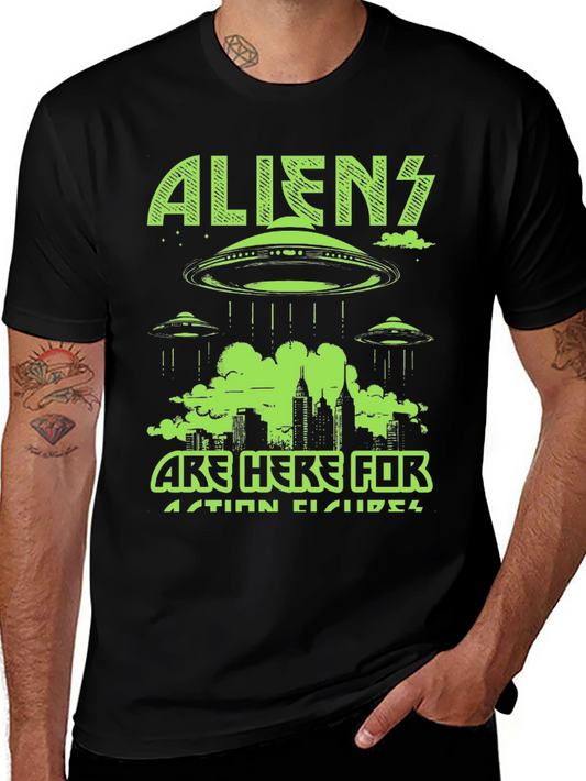 Aliens Here for Action Figures Graphic Tee