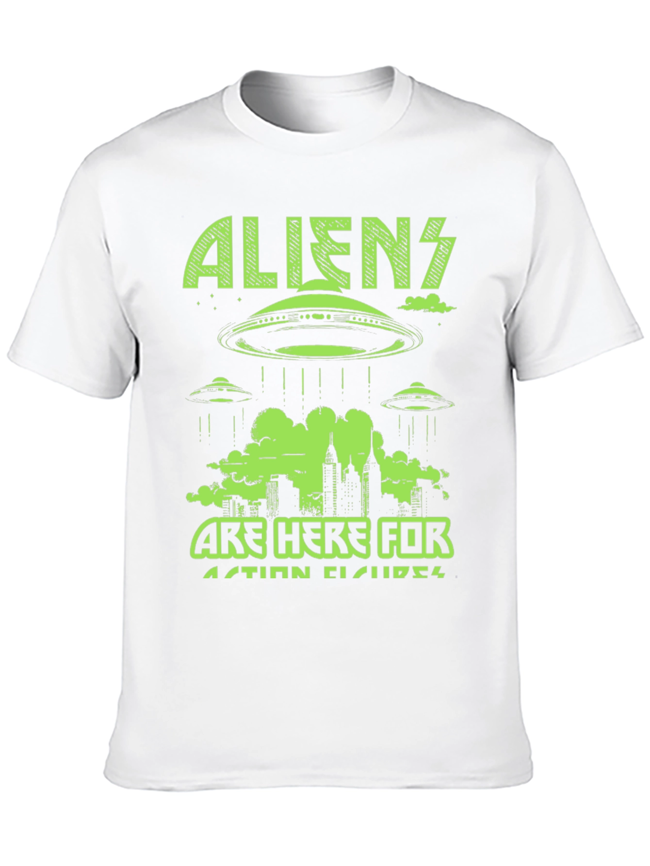 Aliens Here for Action Figures Graphic Tee