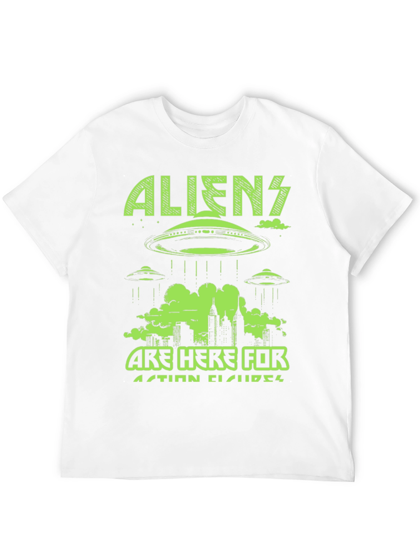 Aliens Here for Action Figures Graphic Tee