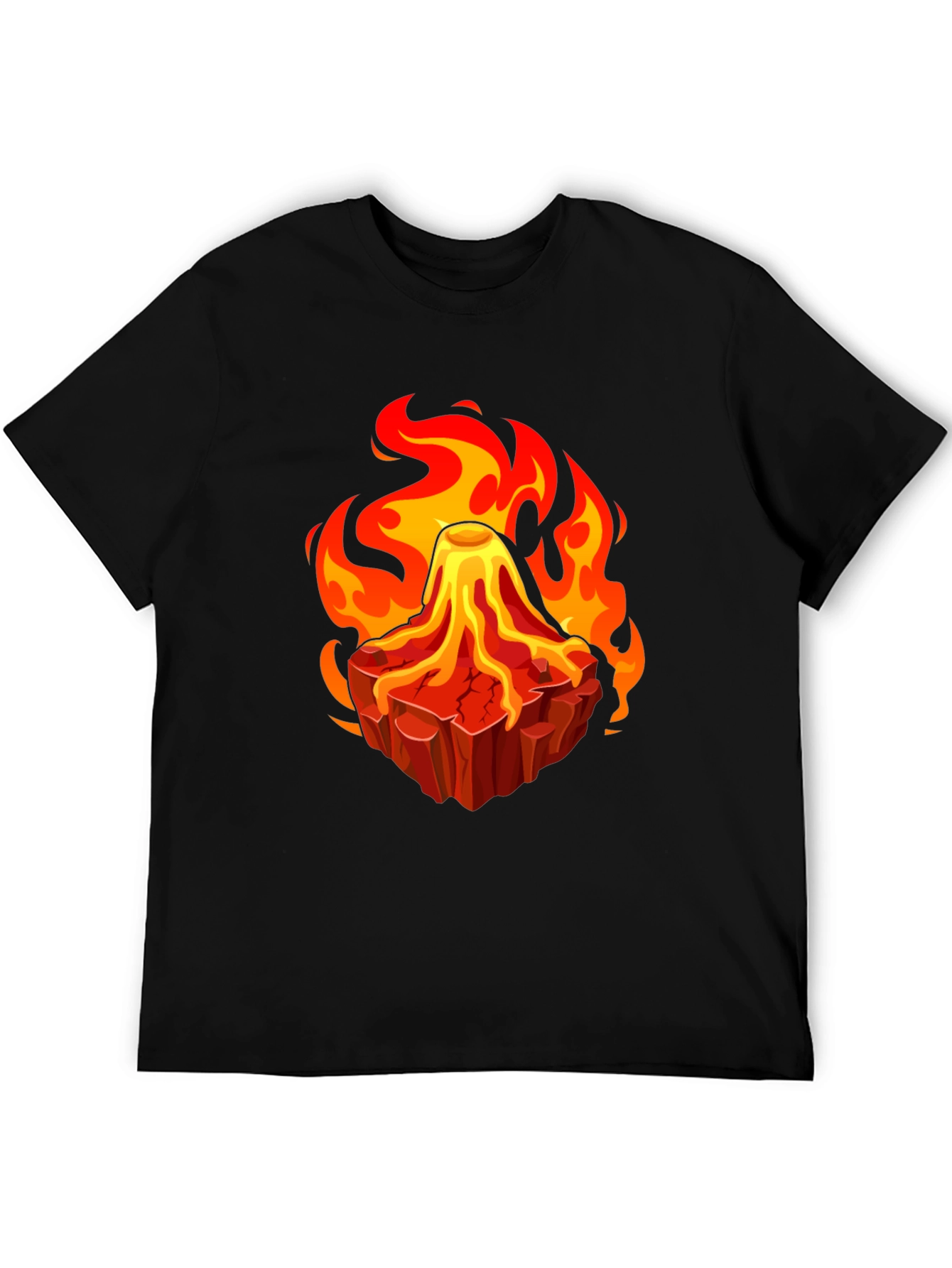 Volcano Lava Flames Graphic T-Shirt - Unique Design