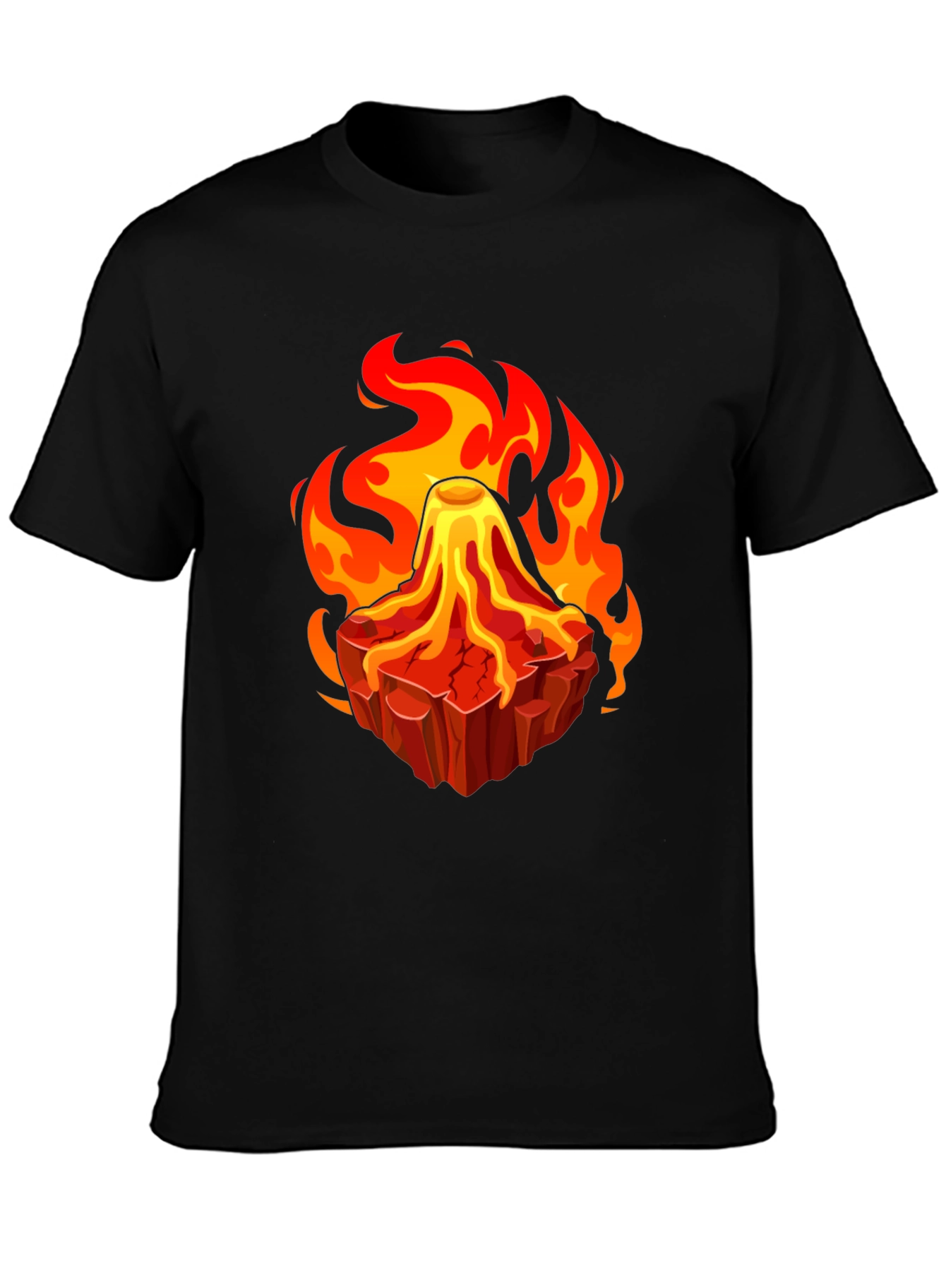 Volcano Lava Flames Graphic T-Shirt - Unique Design
