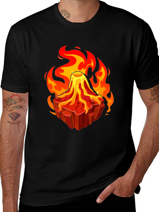 Volcano Lava Flames Graphic T-Shirt - Unique Design