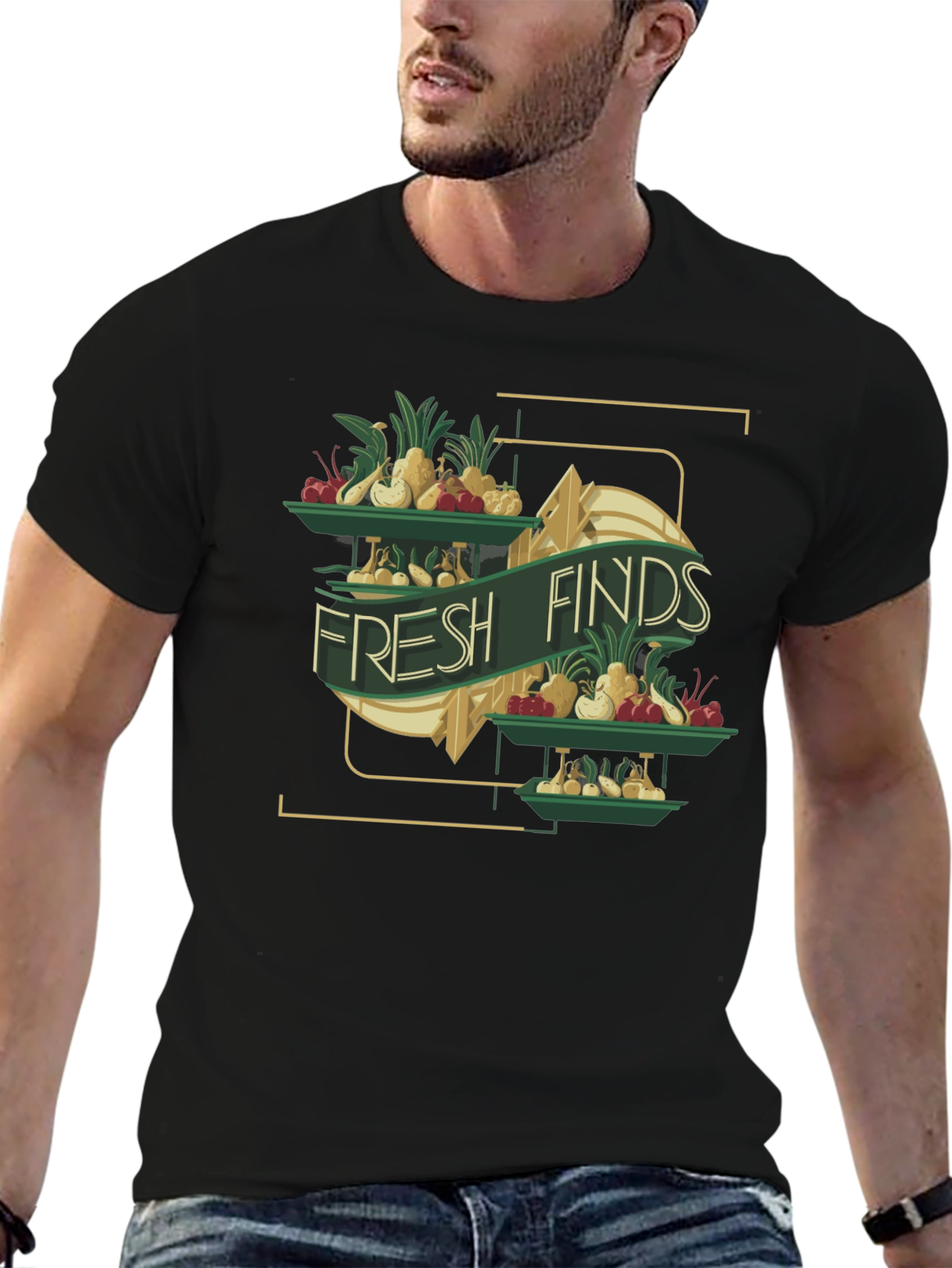 Fresh Finds Graphic Tee - Black Cotton T-Shirt