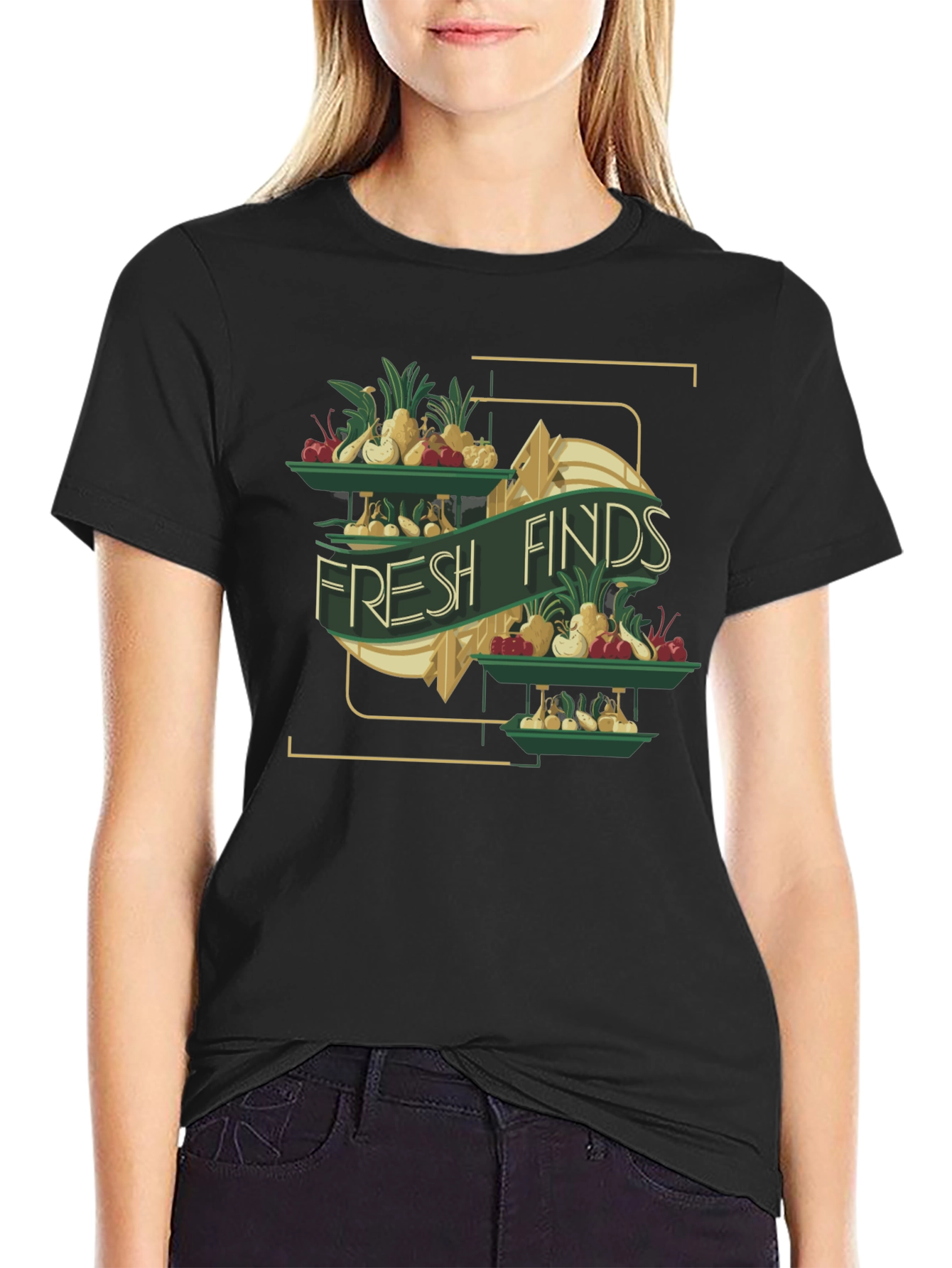 Fresh Finds Graphic Tee - Black Cotton T-Shirt