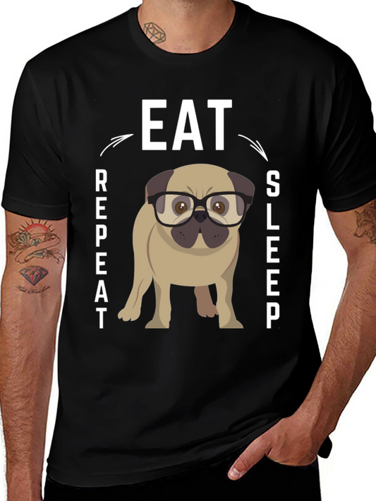 Eat Sleep Repeat Pug Graphic Tee