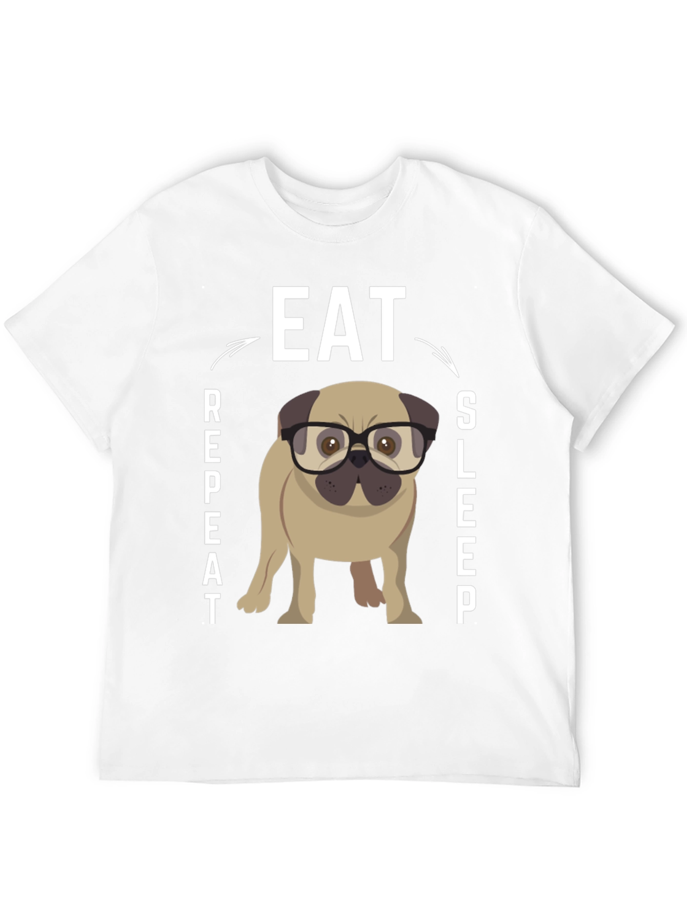 Eat Sleep Repeat Pug Graphic Tee