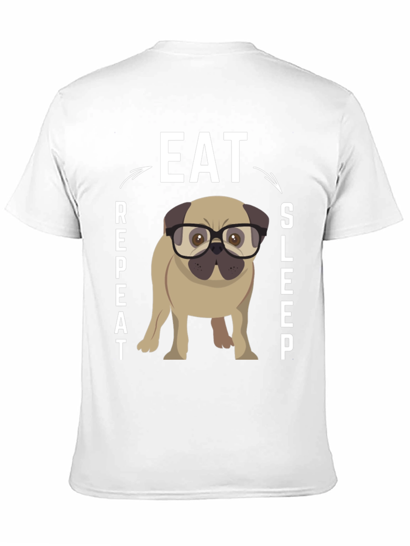 Eat Sleep Repeat Pug Graphic Tee