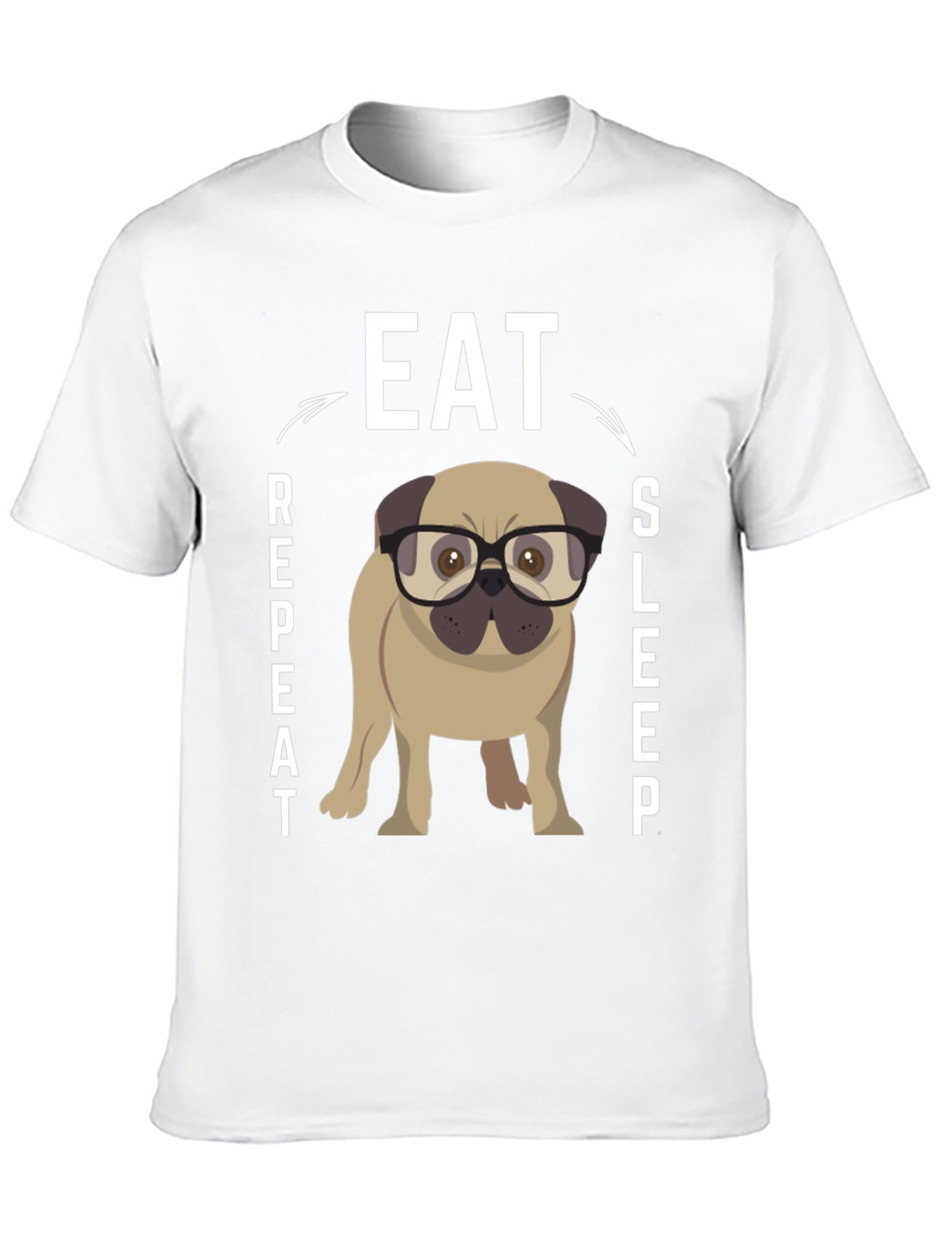 Eat Sleep Repeat Pug Graphic Tee