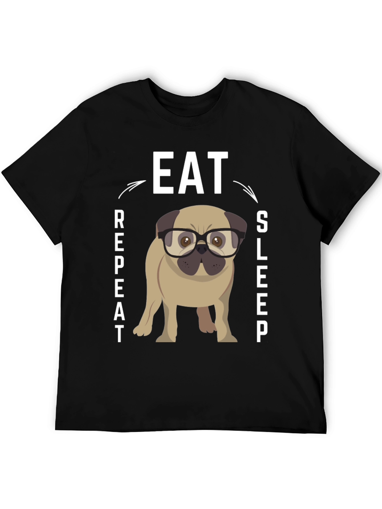 Eat Sleep Repeat Pug Graphic Tee