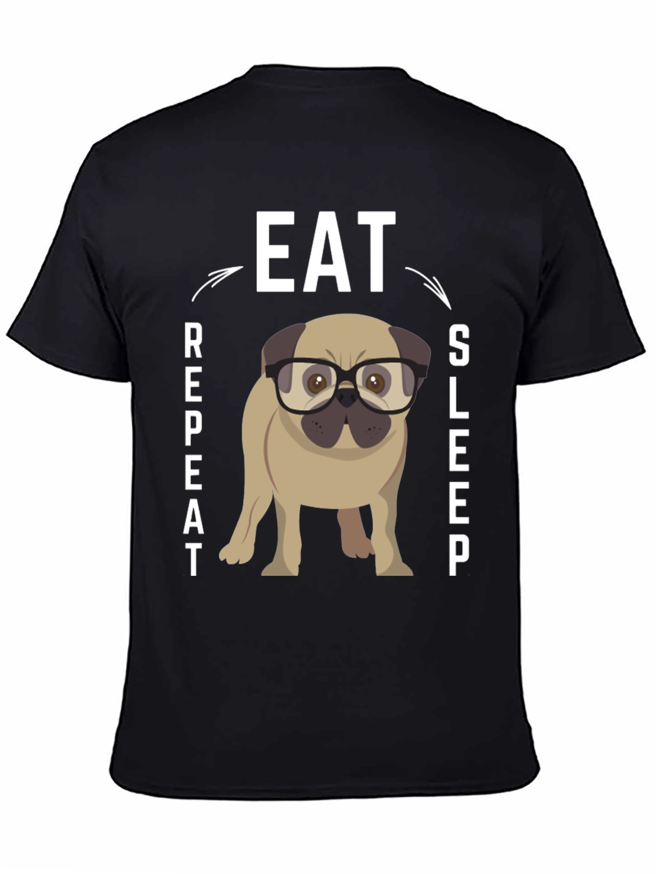 Eat Sleep Repeat Pug Graphic Tee