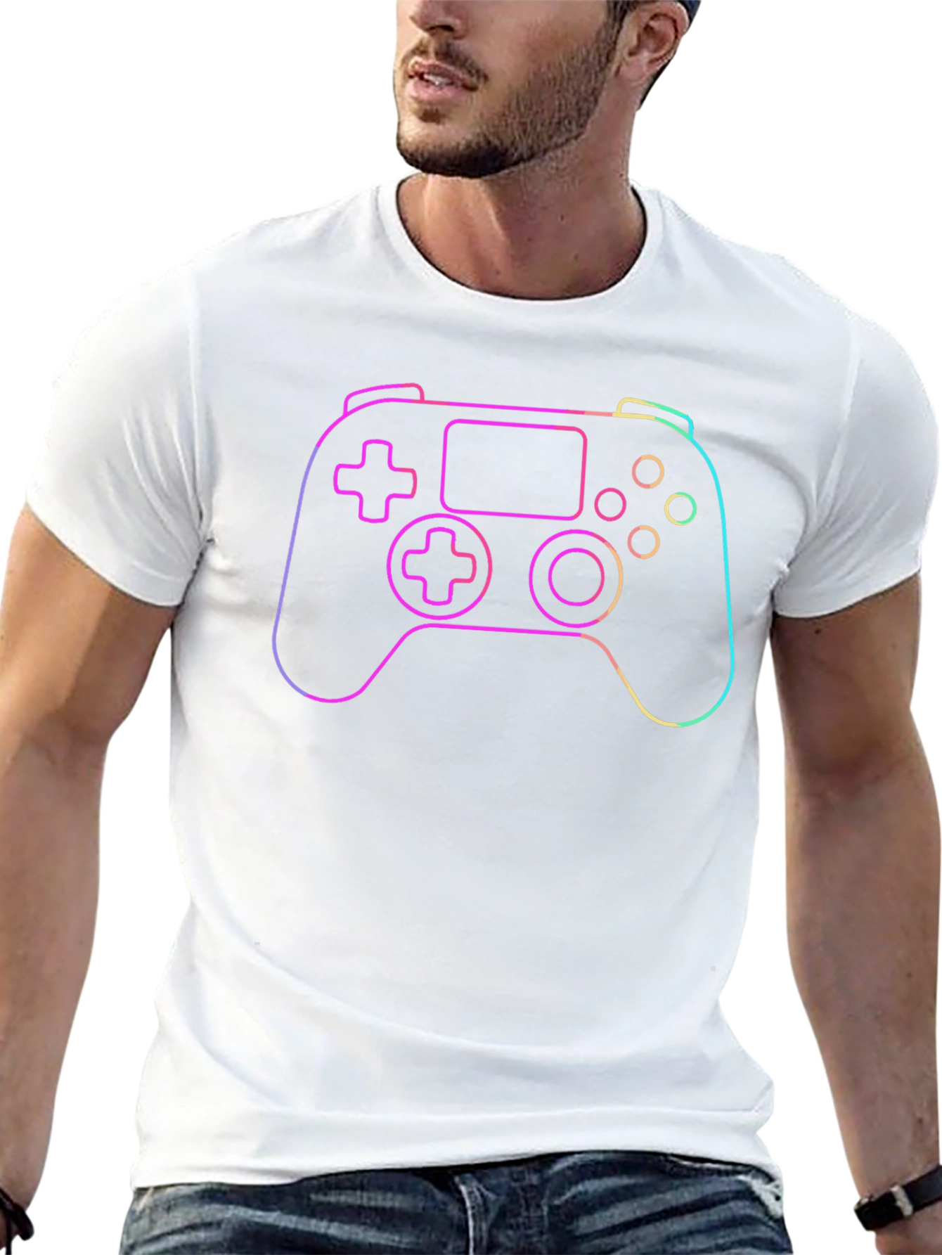 Neon Gaming Controller Graphic Tee