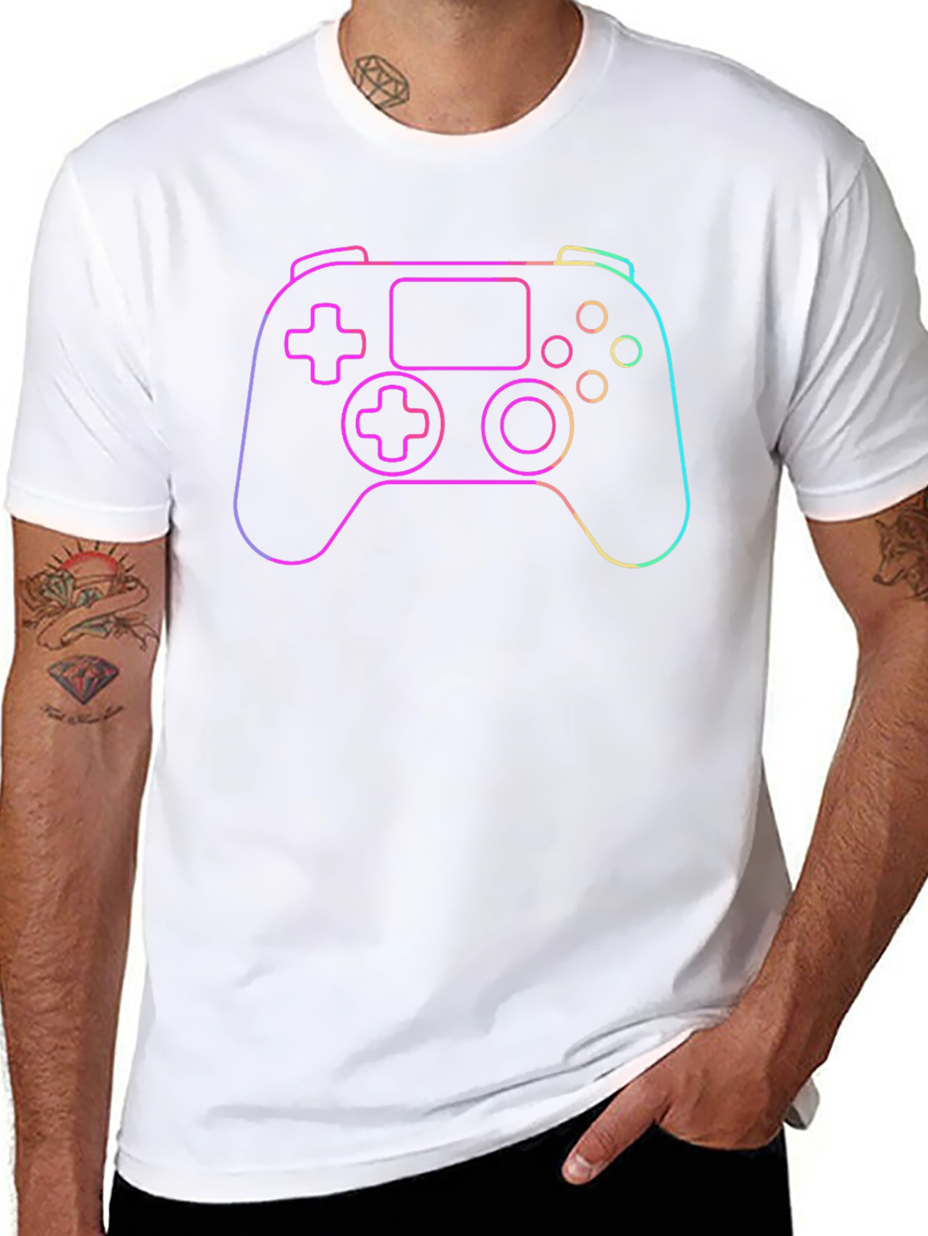 Neon Gaming Controller Graphic Tee