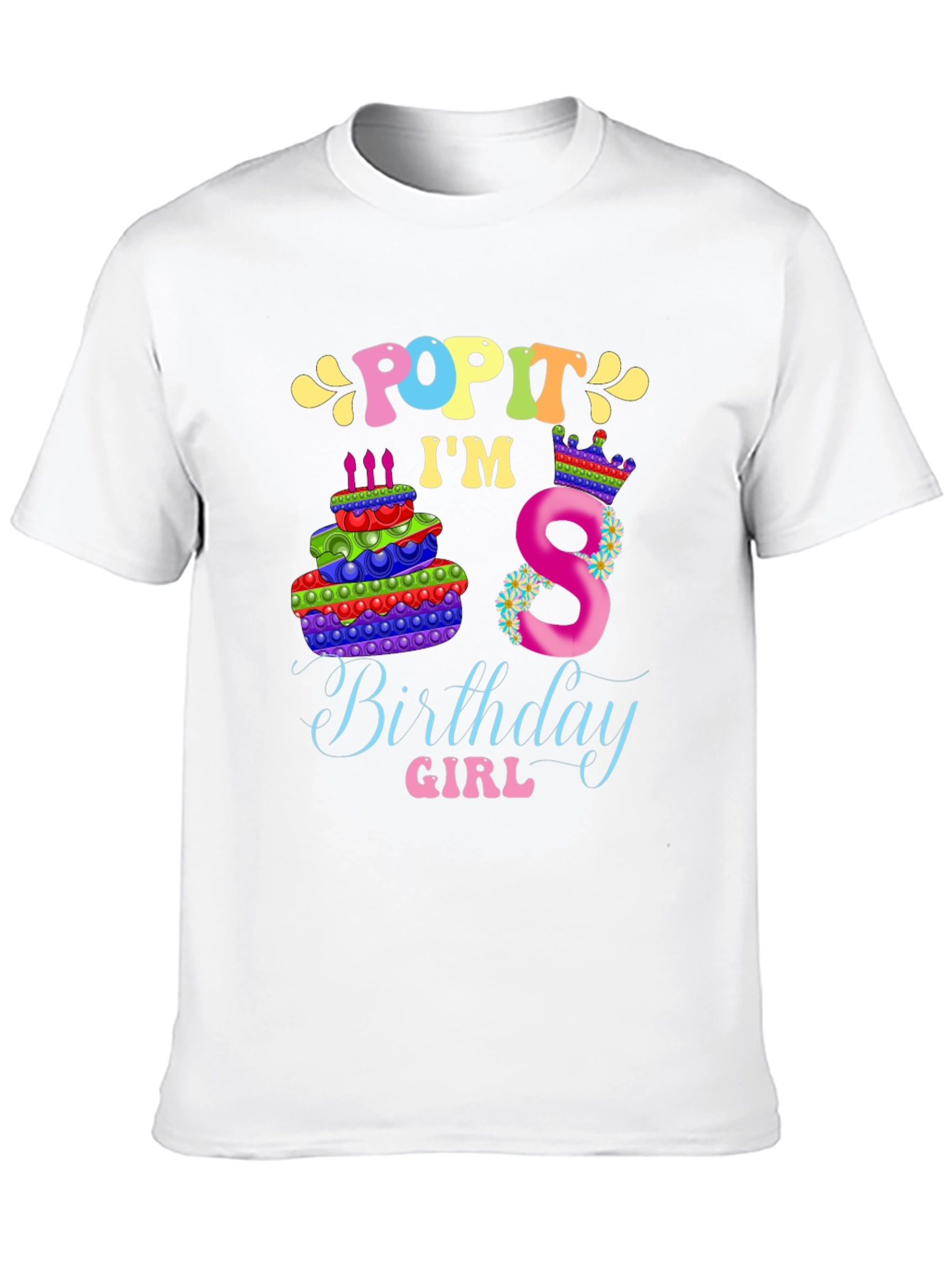 Pop It 8th Birthday Girl T-Shirt