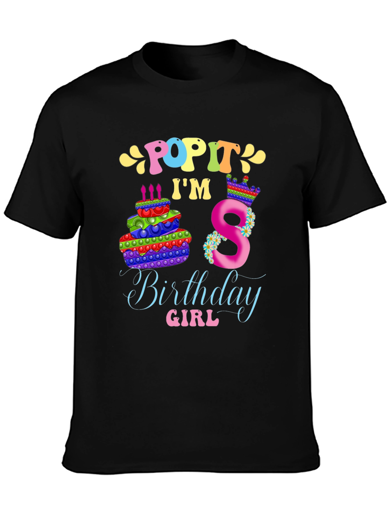 Pop It 8th Birthday Girl T-Shirt