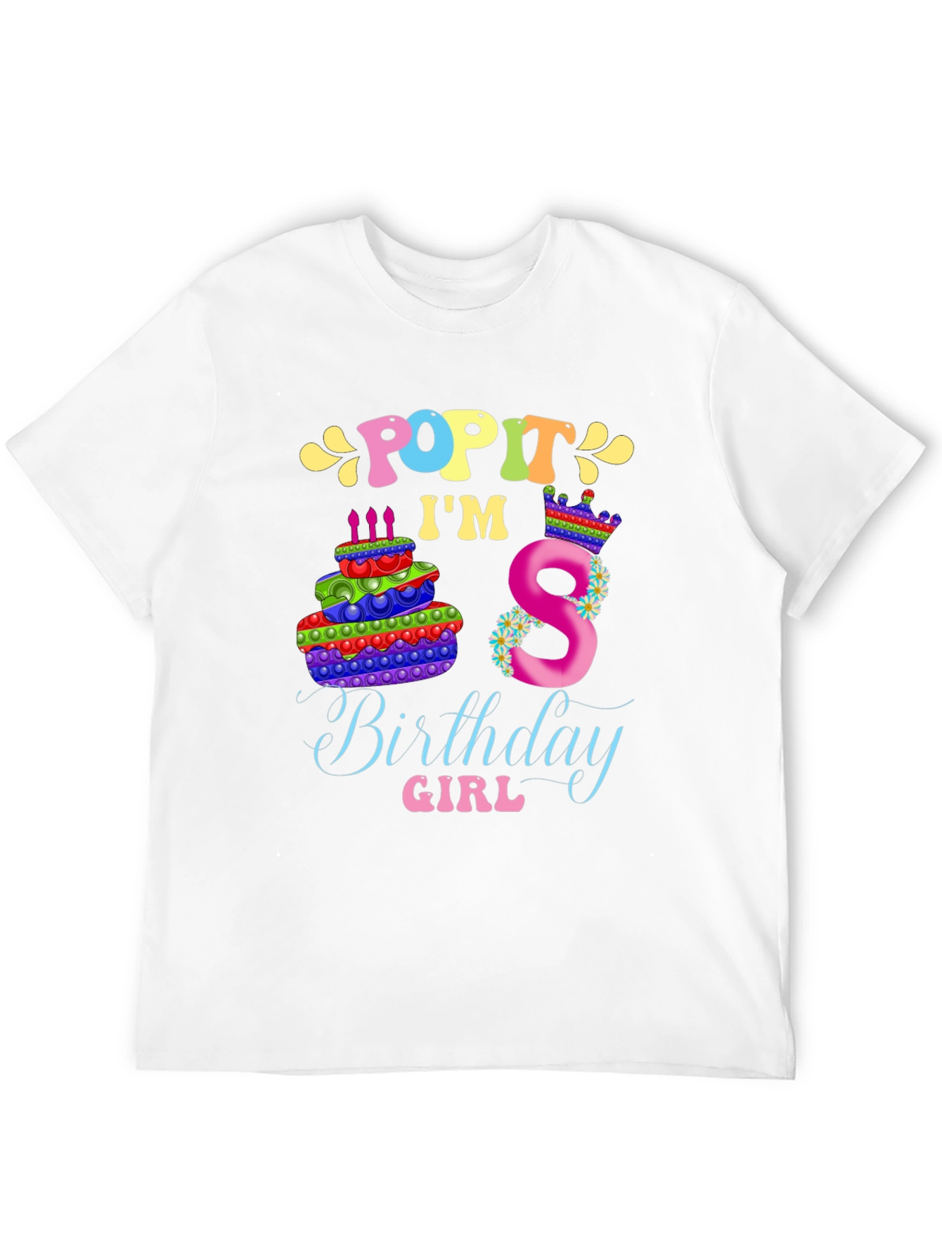Pop It 8th Birthday Girl T-Shirt
