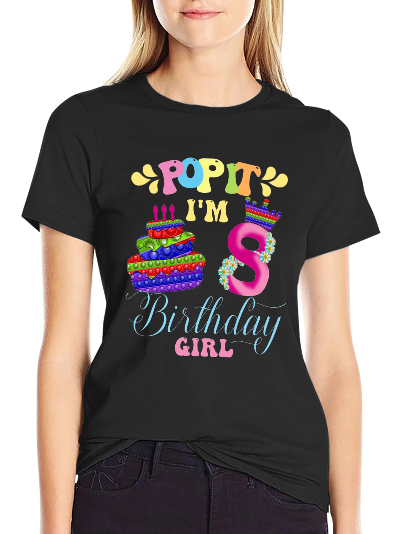 Pop It 8th Birthday Girl T-Shirt