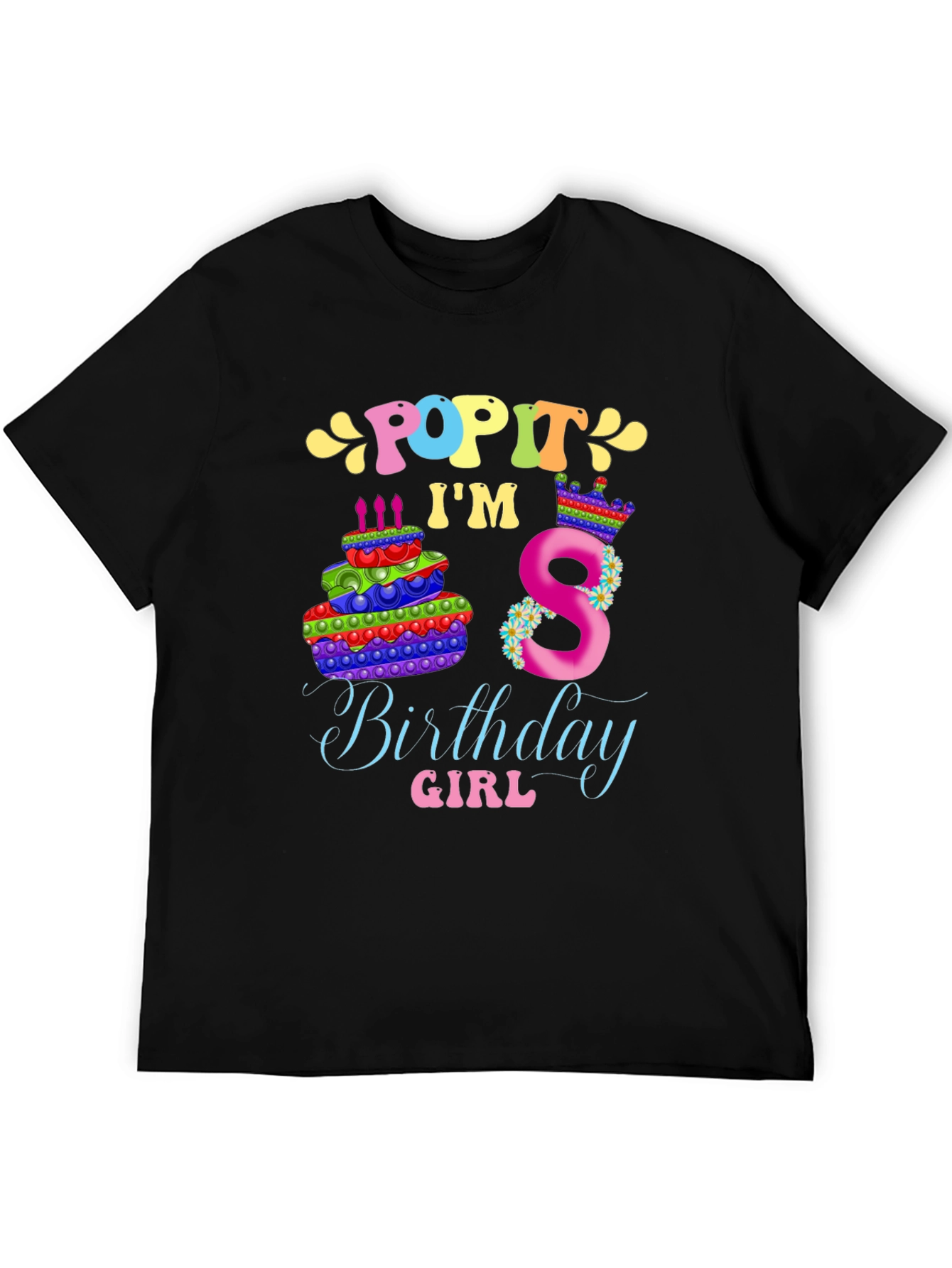 Pop It 8th Birthday Girl T-Shirt