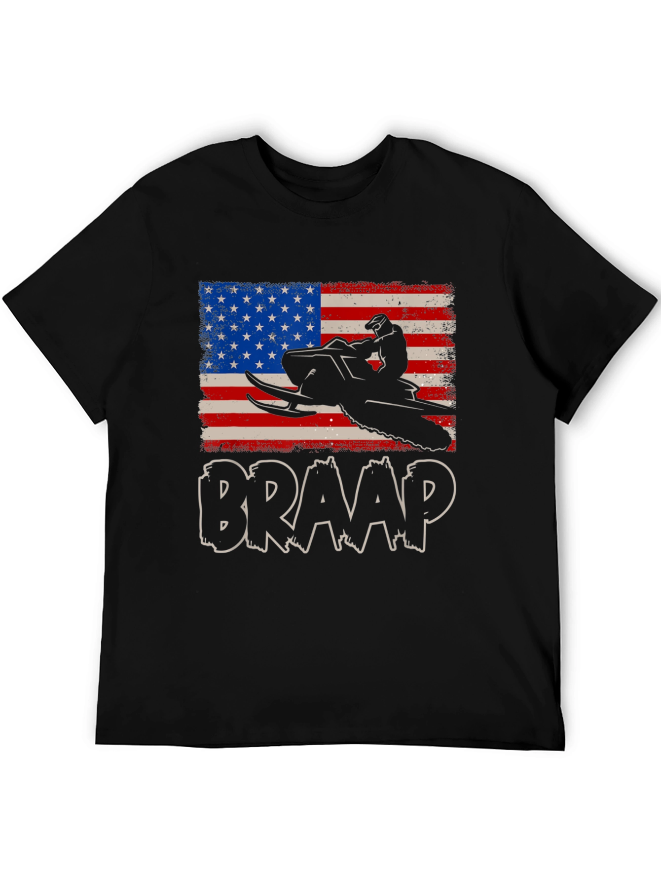 Braap Snowmobile USA Flag Graphic Tee