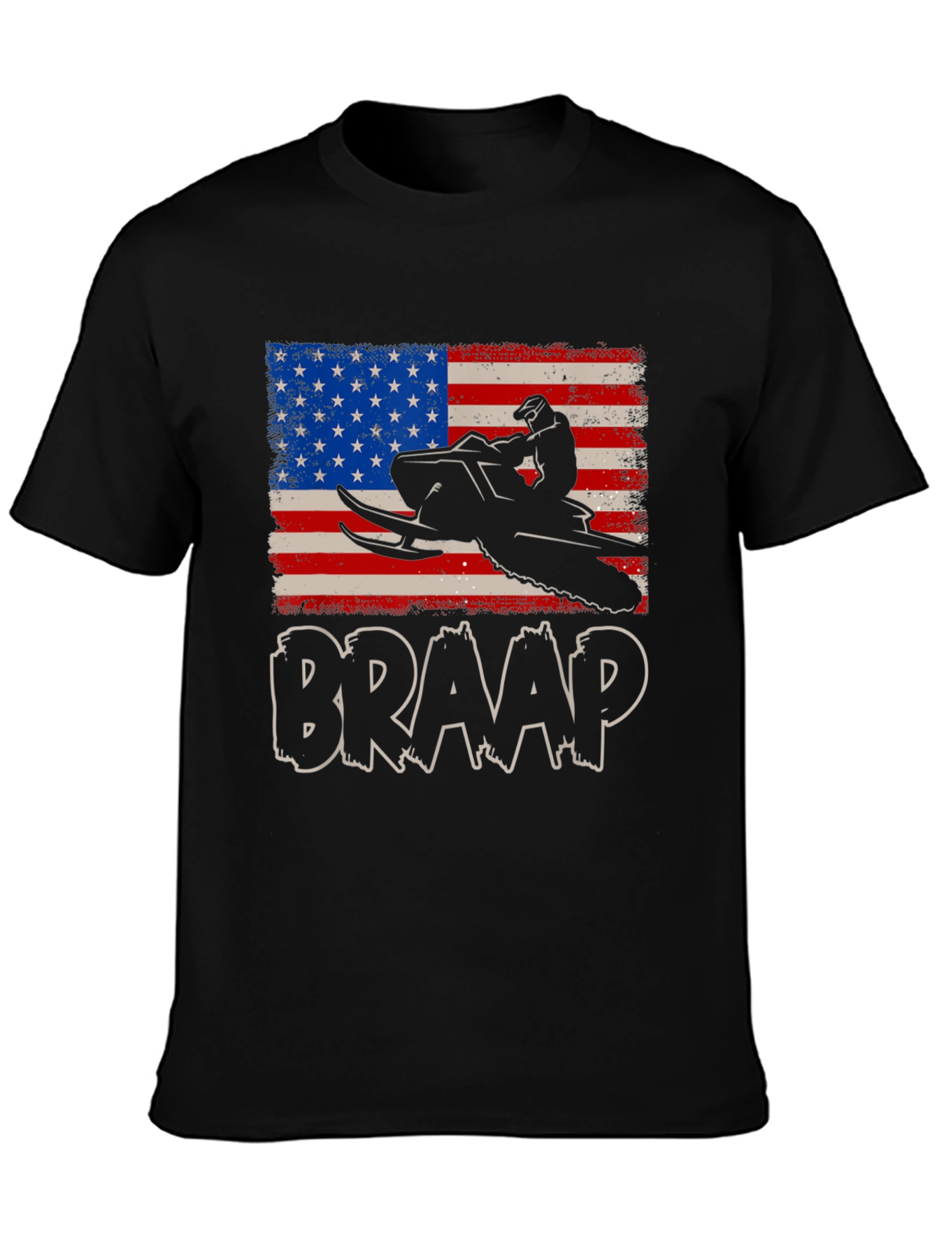 Braap Snowmobile USA Flag Graphic Tee