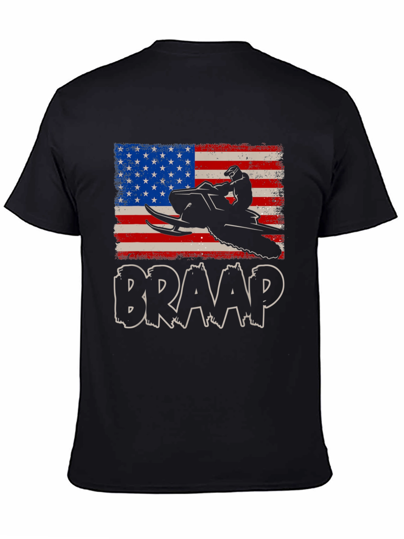 Braap Snowmobile USA Flag Graphic Tee