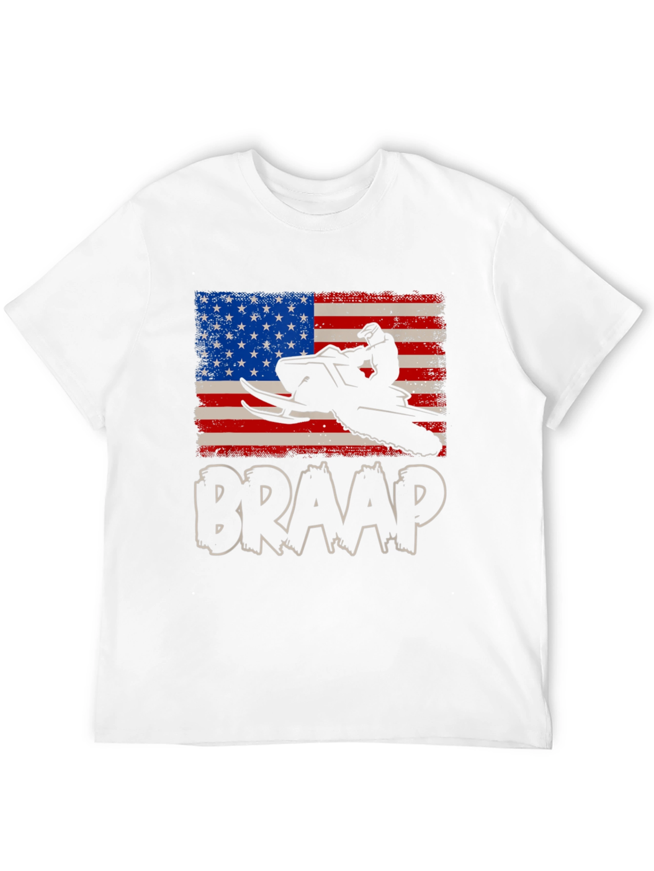 Braap Snowmobile USA Flag Graphic Tee