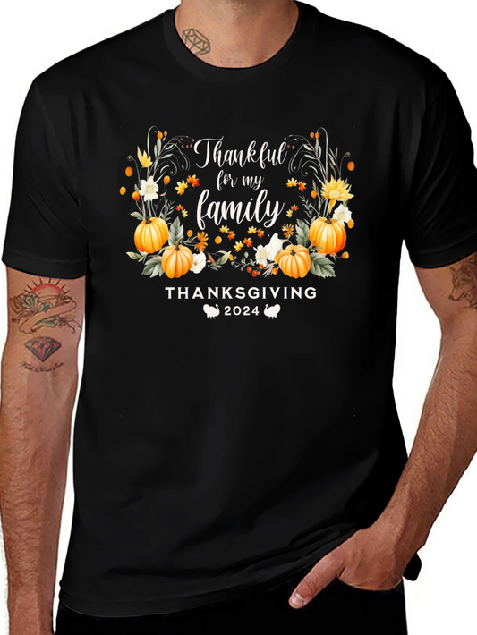 Thankful for Family Thanksgiving 2024 T-Shirt
