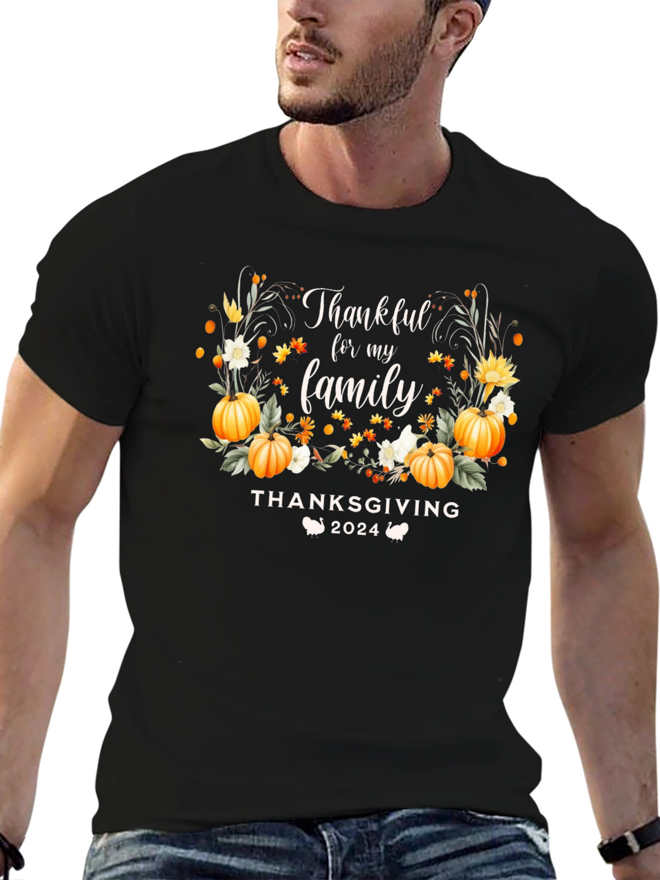 Thankful for Family Thanksgiving 2024 T-Shirt