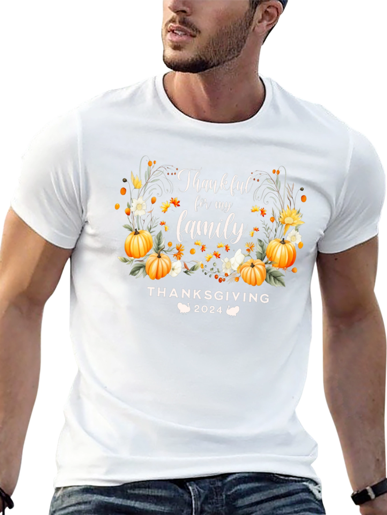 Thankful for Family Thanksgiving 2024 T-Shirt