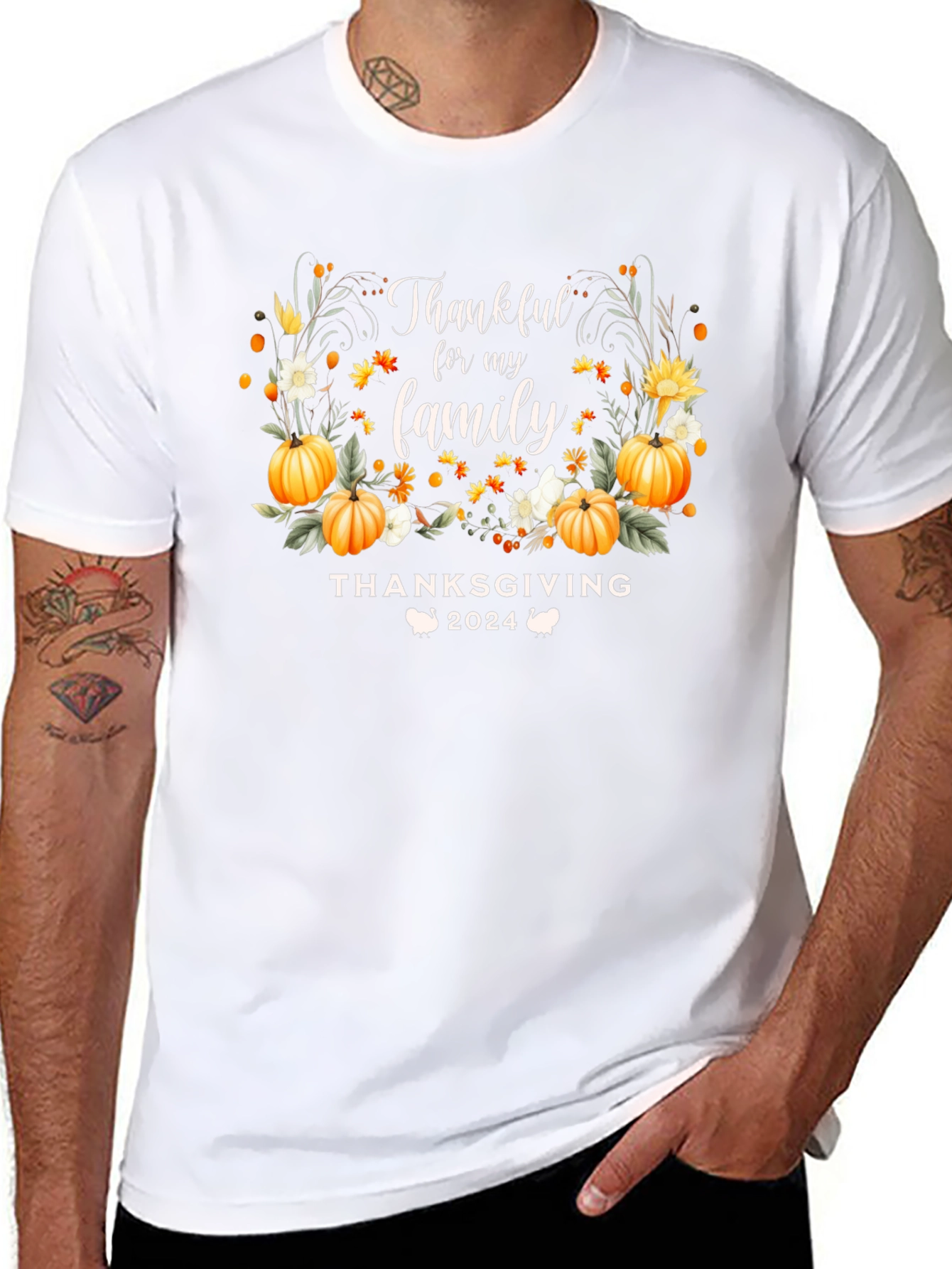 Thankful for Family Thanksgiving 2024 T-Shirt
