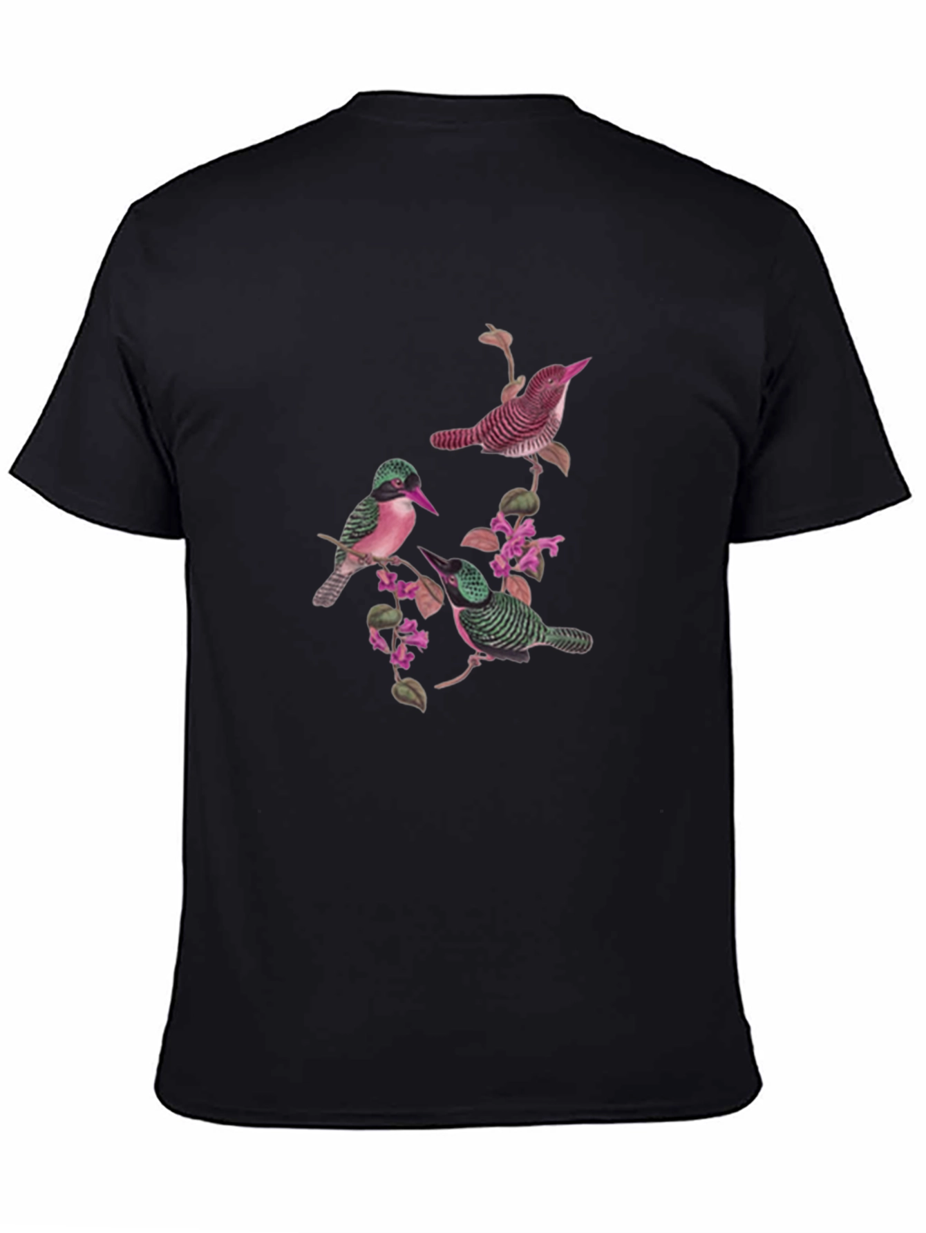 Bird and Blossom Graphic Tee - Black