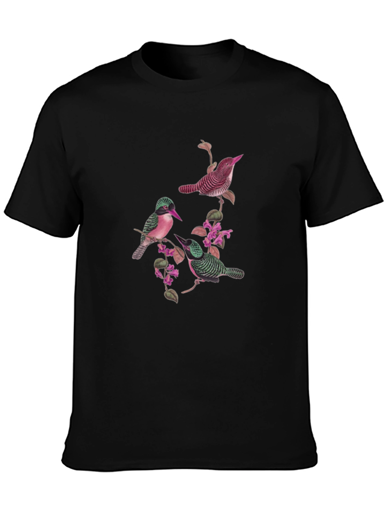 Bird and Blossom Graphic Tee - Black