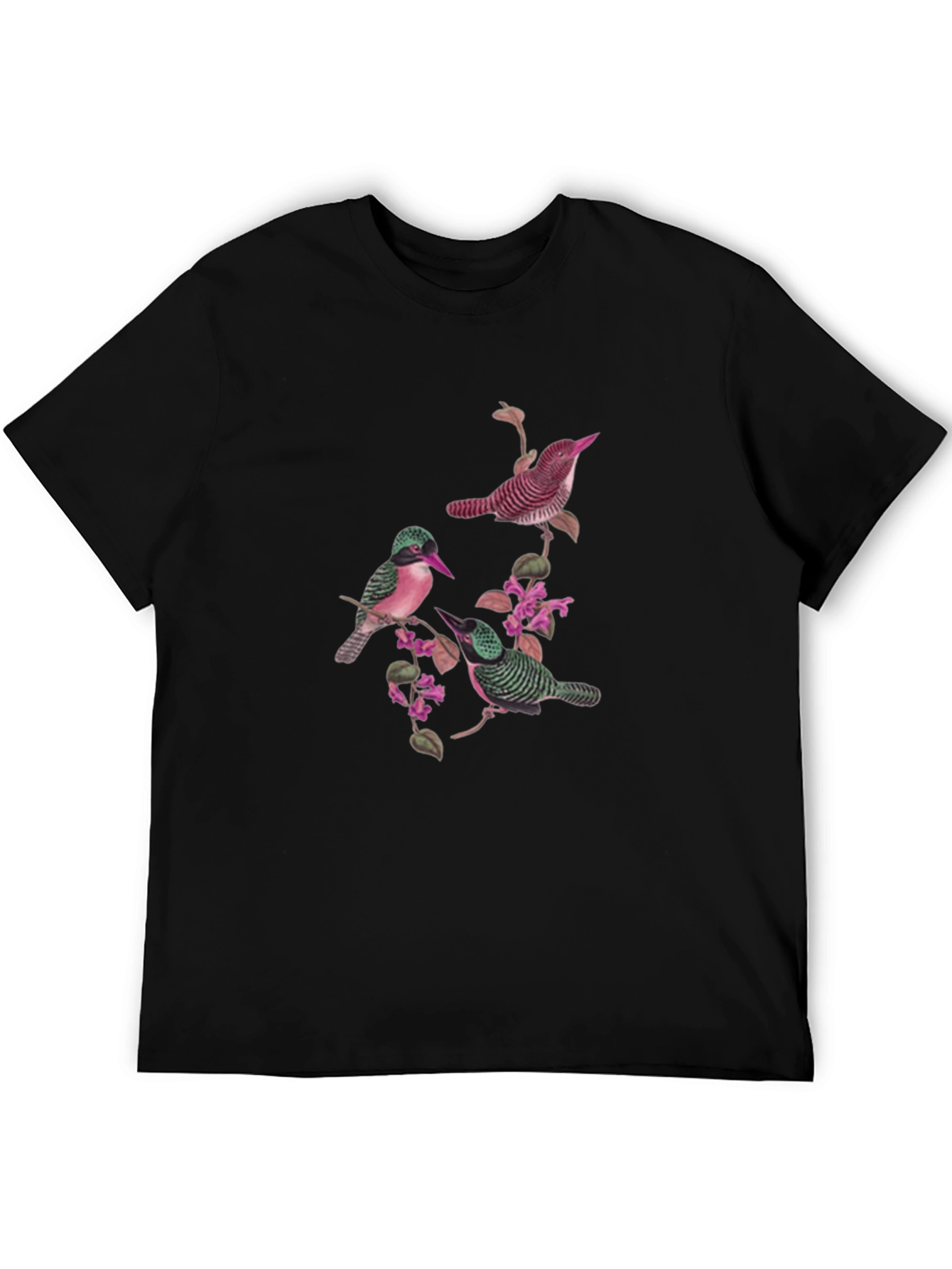 Bird and Blossom Graphic Tee - Black